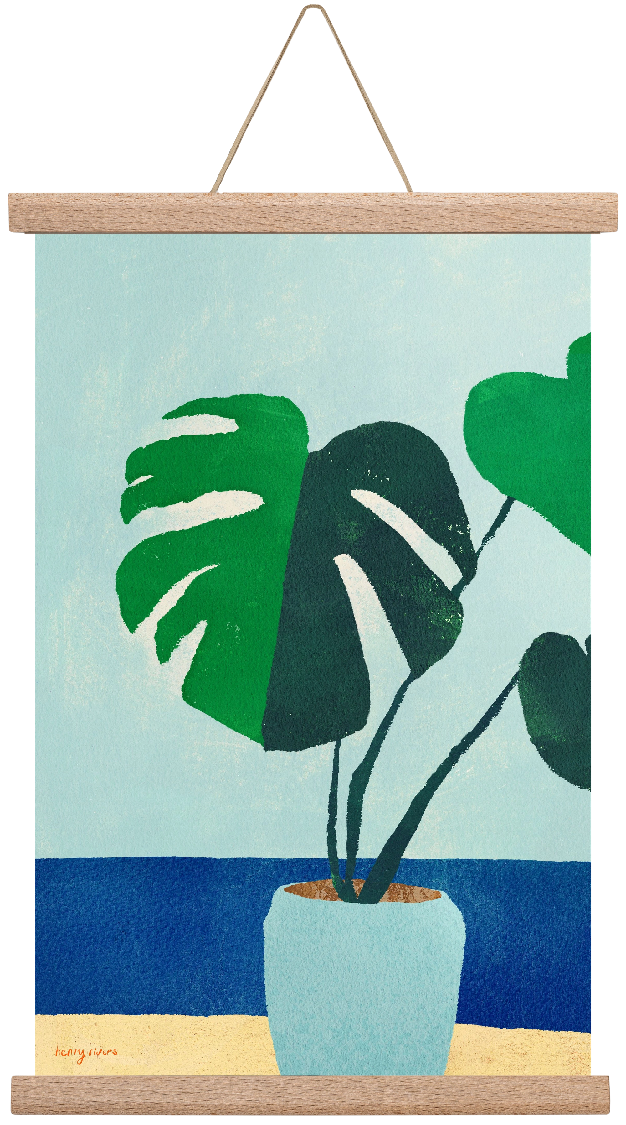 Monstera blues, 30x45 cm (30x45 cm), Tölgy akasztó