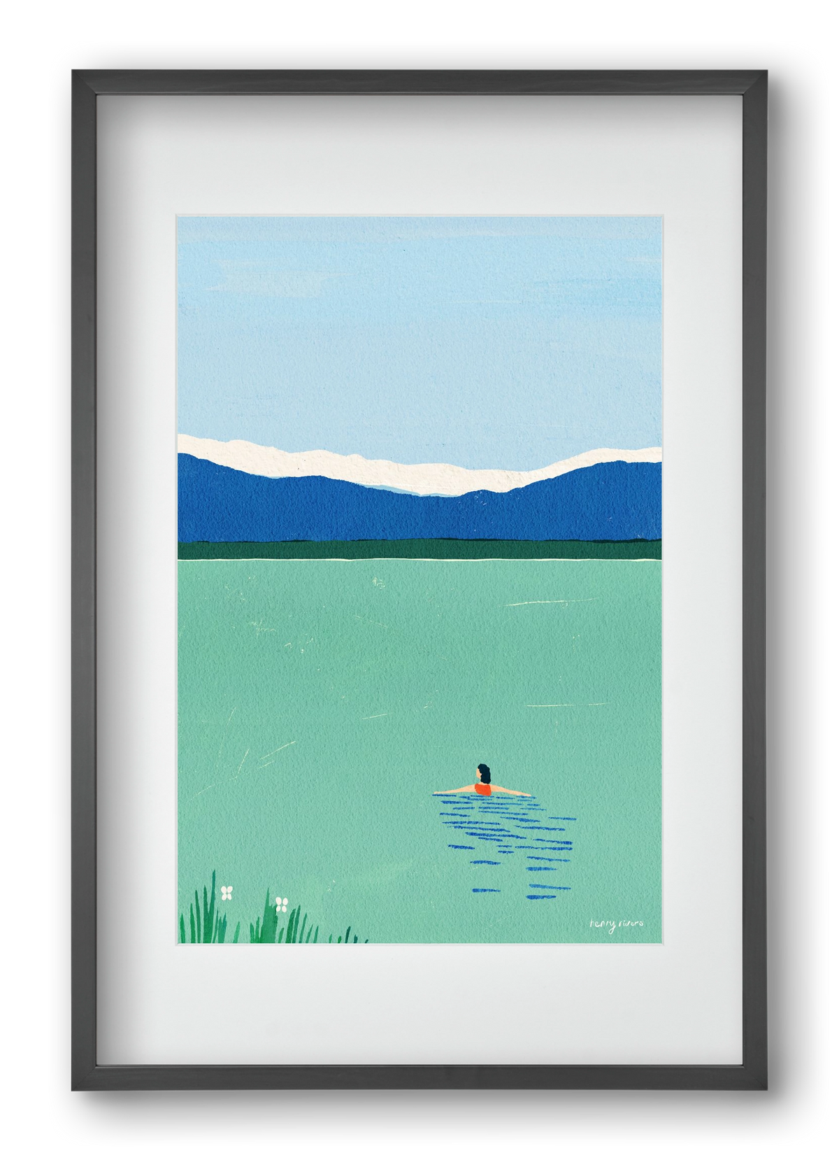 Morning dip, 40x60 cm (30x45 cm), Fekete keret, paszpartuval