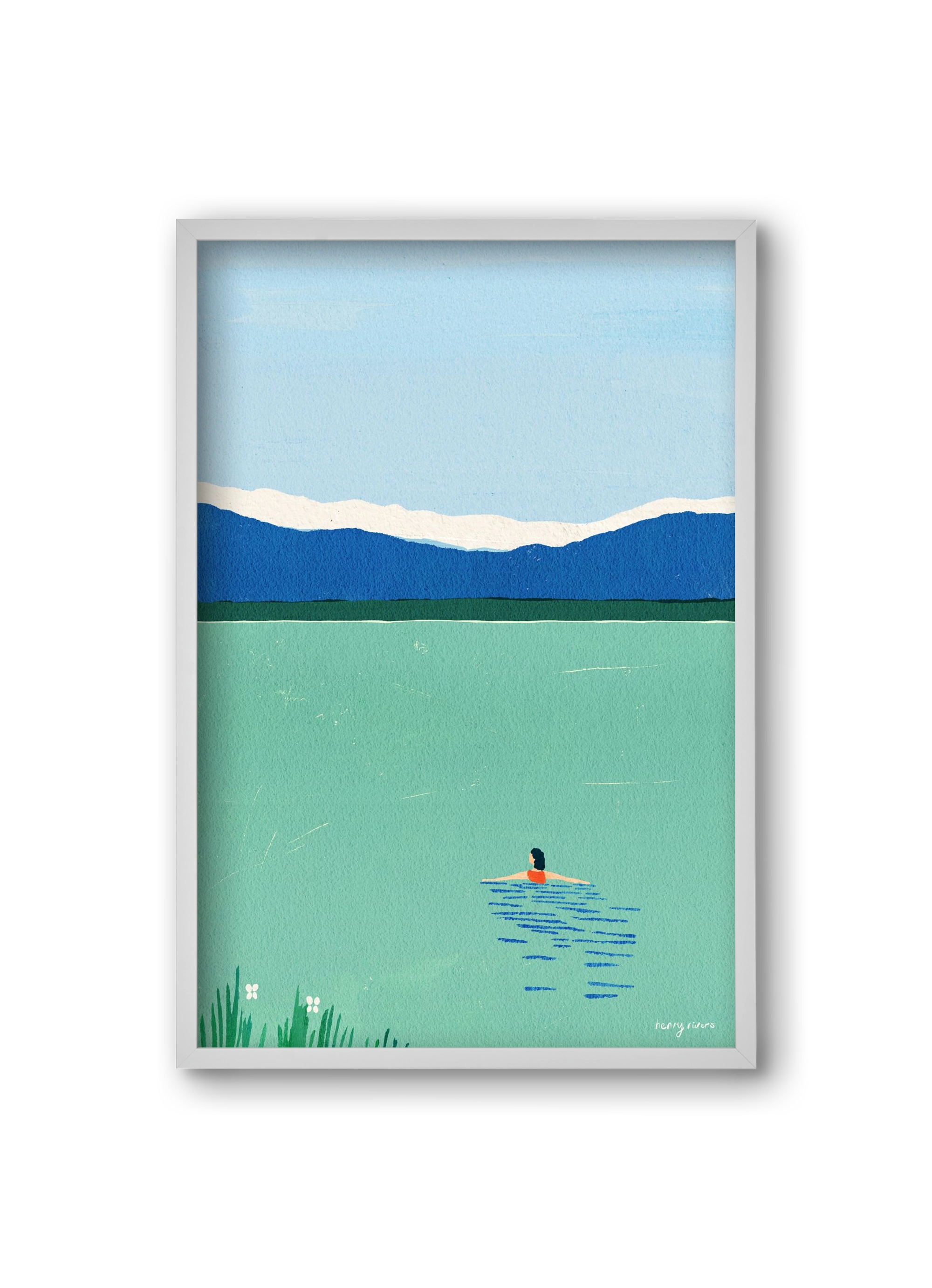 Morning dip, 20x30 cm (20x30 cm), Fehér keret