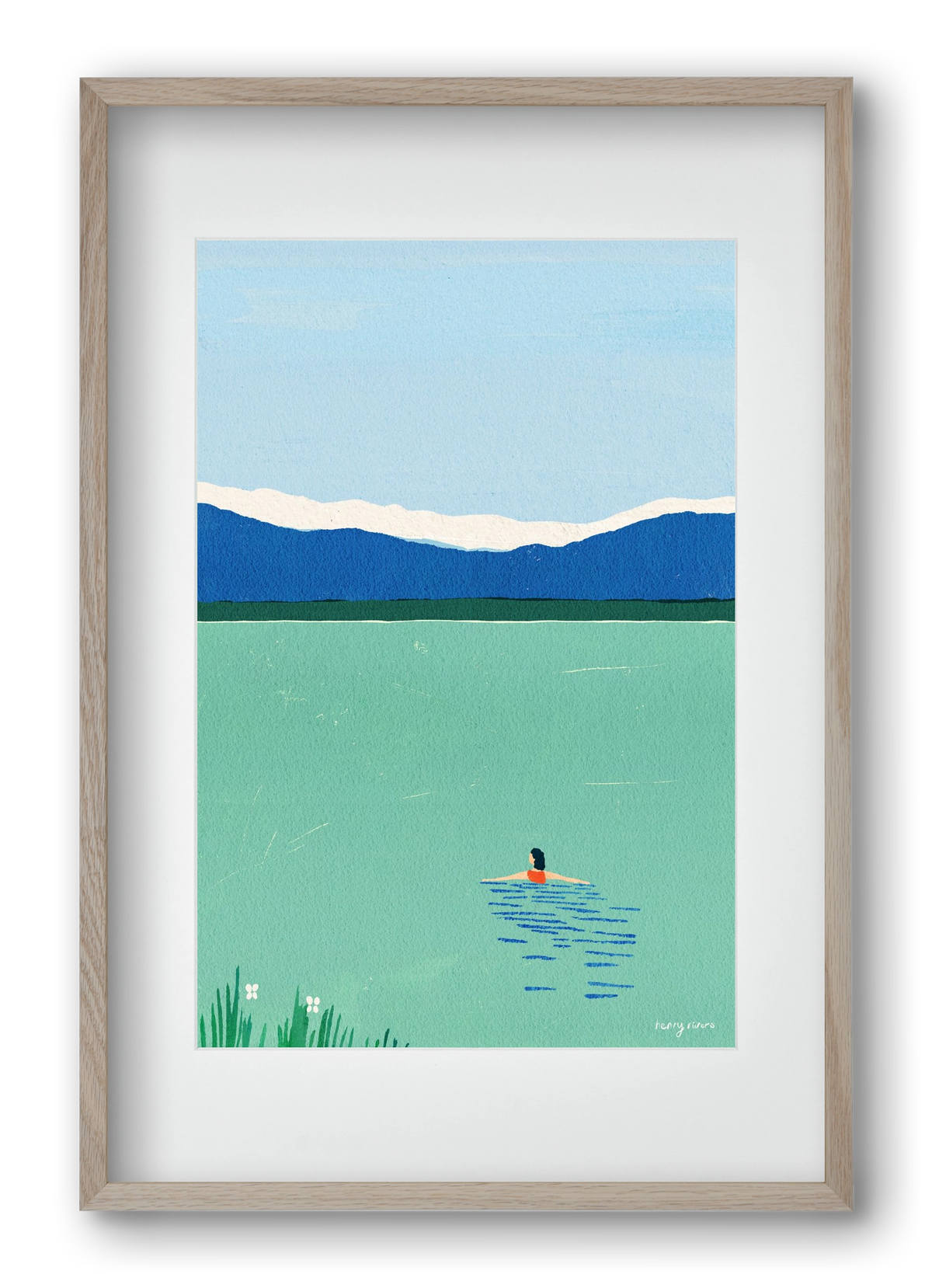 Morning dip, 40x60 cm (30x45 cm), Tölgy keret, paszpartuval