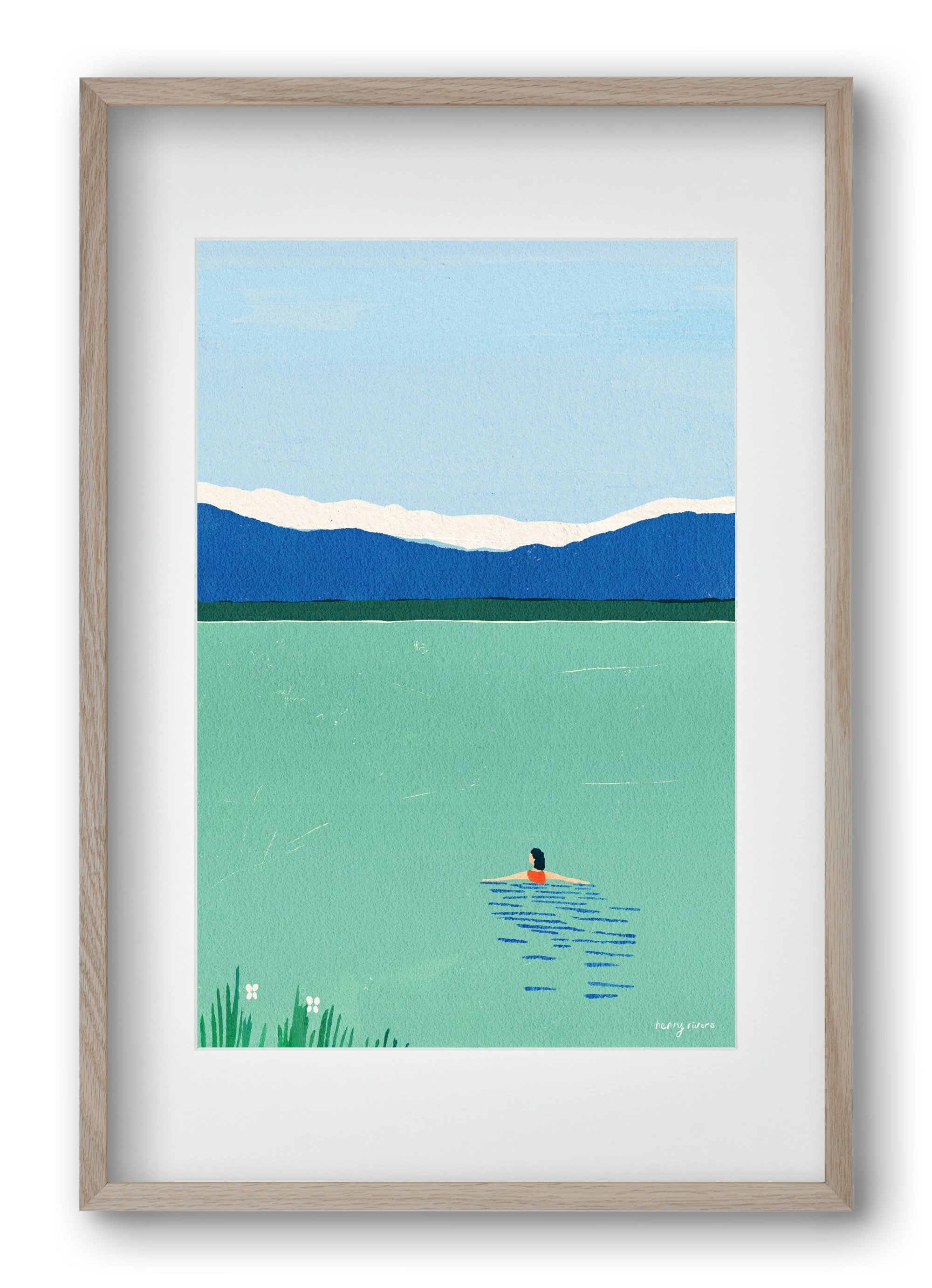 Morning dip, 40x60 cm (30x45 cm), Tölgy keret, paszpartuval