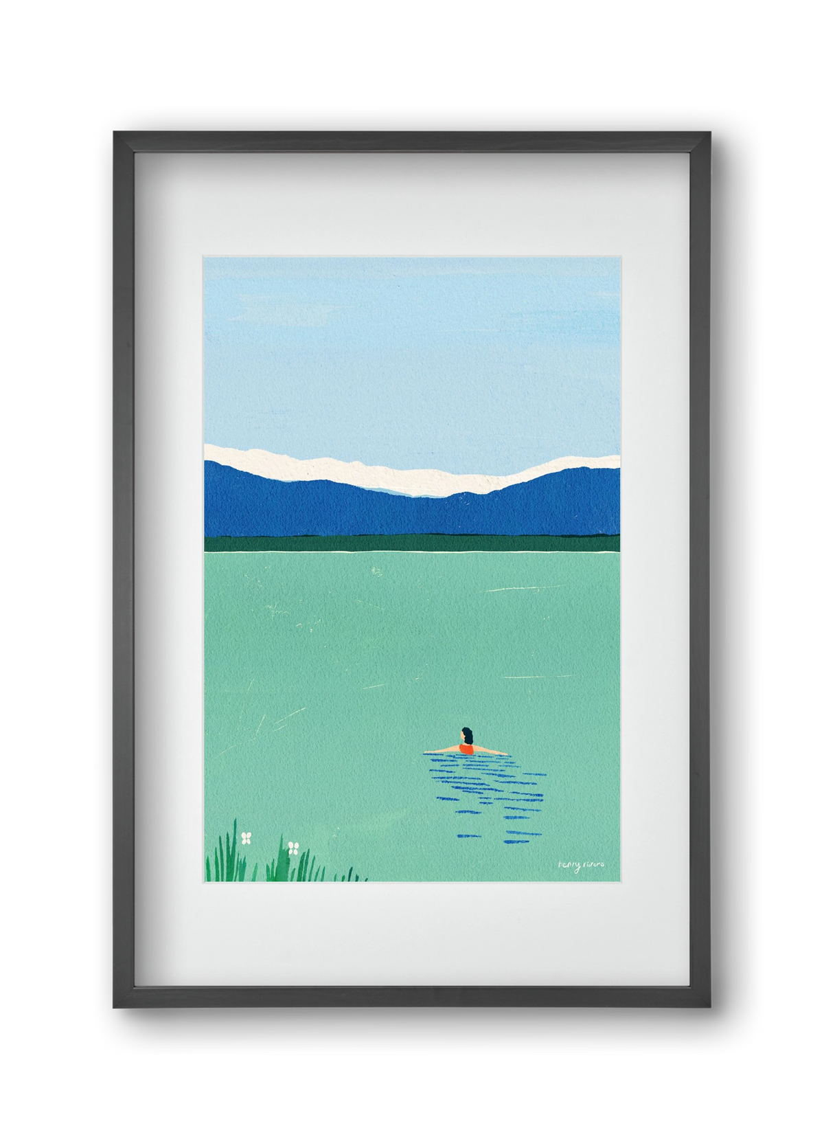 Morning dip, 30x45 cm (20x30 cm), Fekete keret, paszpartuval