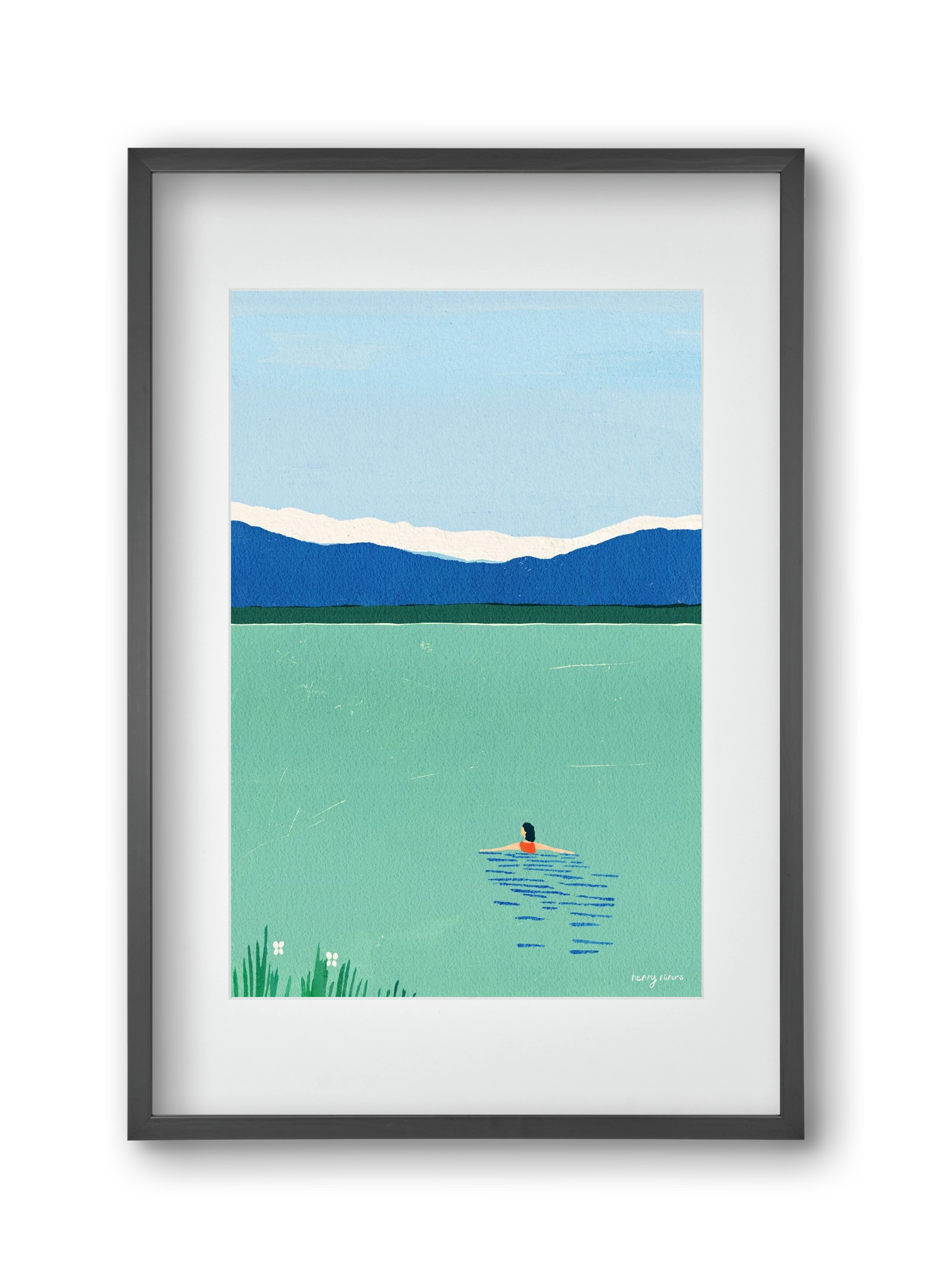 Morning dip, 30x45 cm (20x30 cm), Fekete keret, paszpartuval