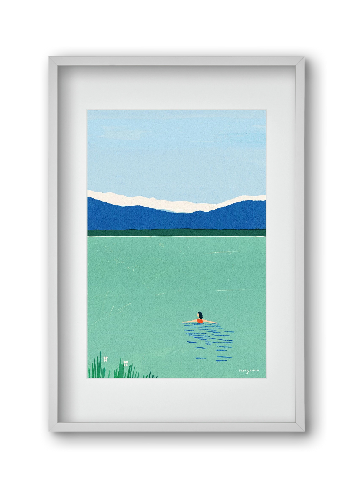 Morning dip, 30x45 cm (20x30 cm), Fehér keret, paszpartuval