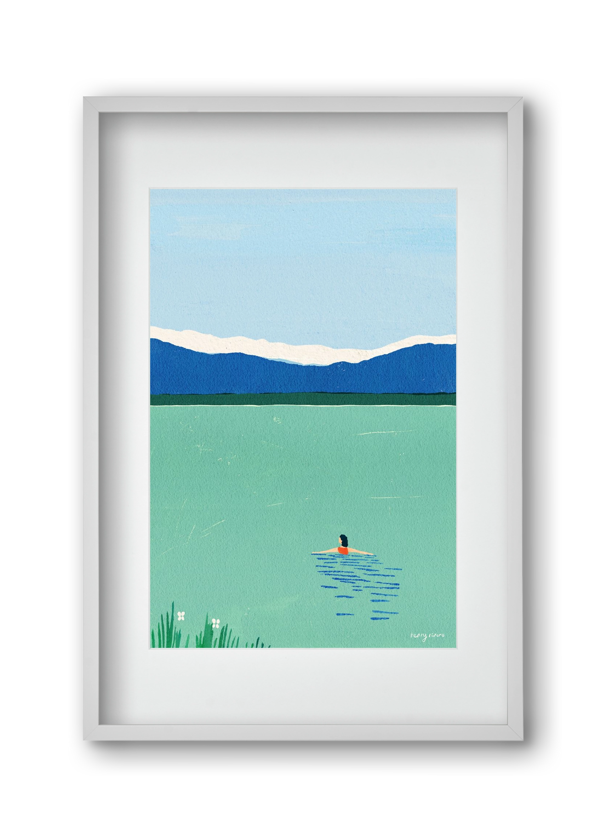 Morning dip, 30x45 cm (20x30 cm), Fehér keret, paszpartuval