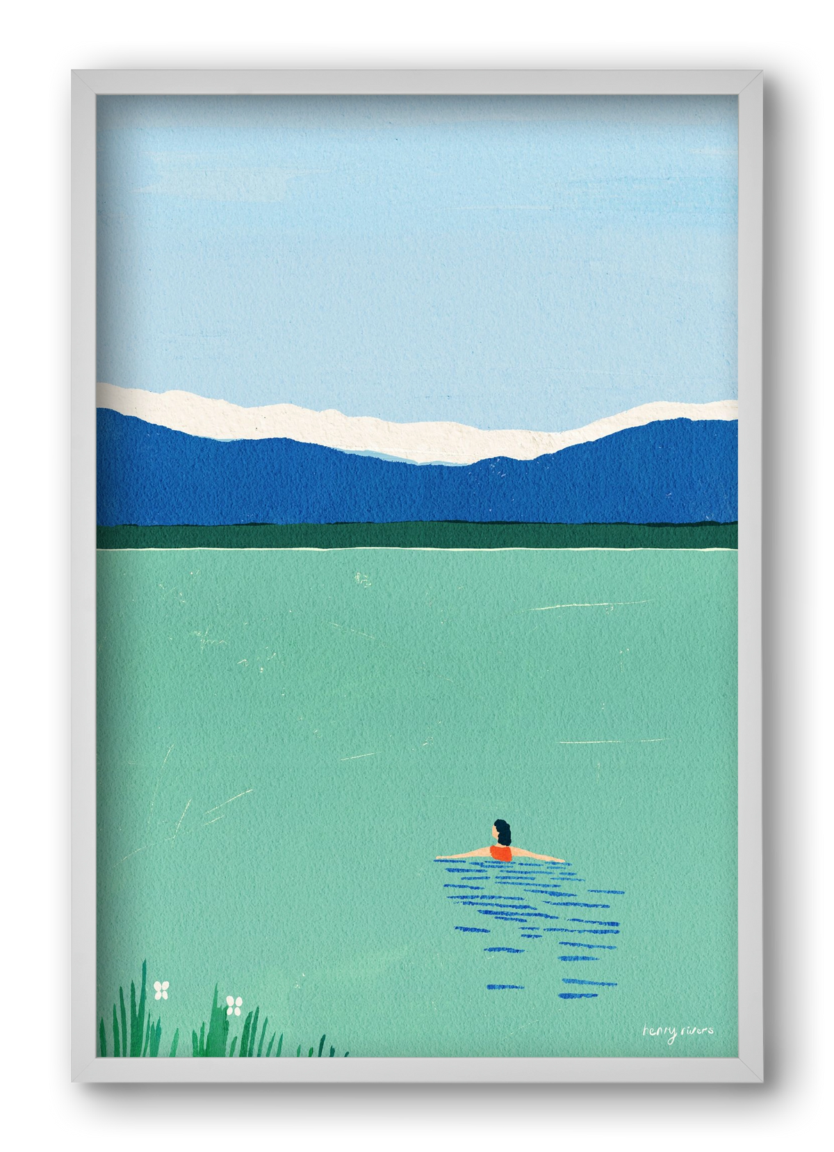 Morning dip, 40x60 cm (40x60 cm), Fehér keret