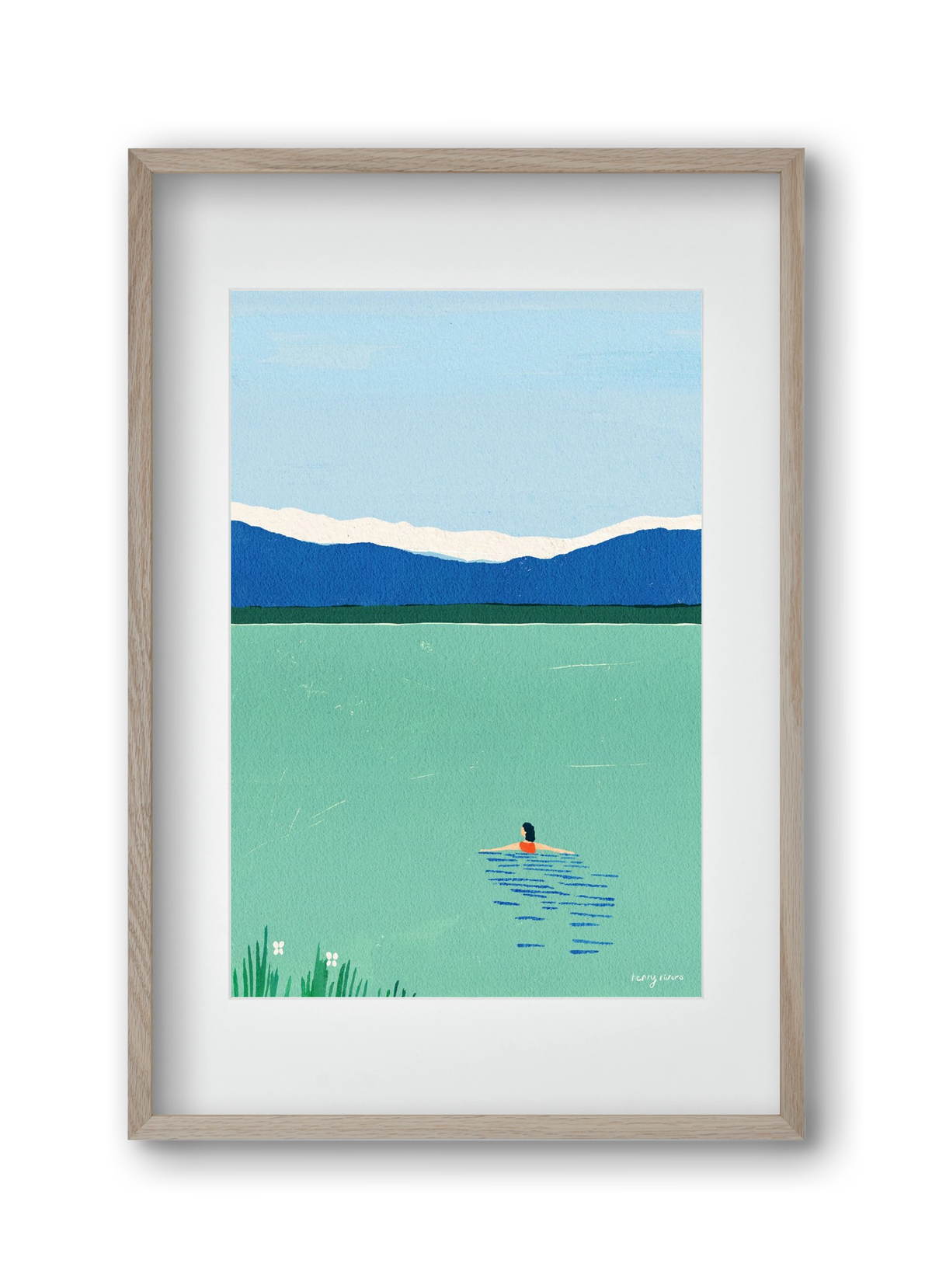 Morning dip, 30x45 cm (20x30 cm), Tölgy keret, paszpartuval