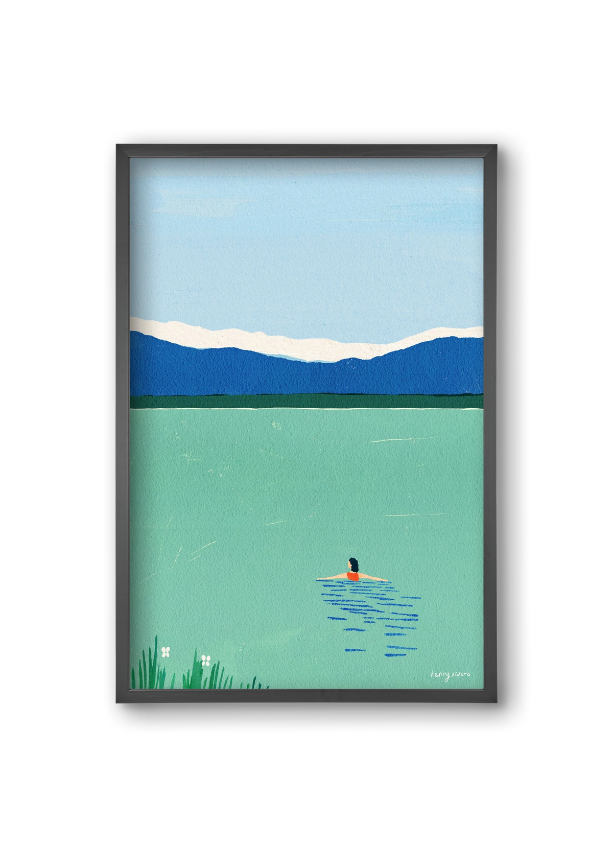 Morning dip, 20x30 cm (20x30 cm), Fekete keret