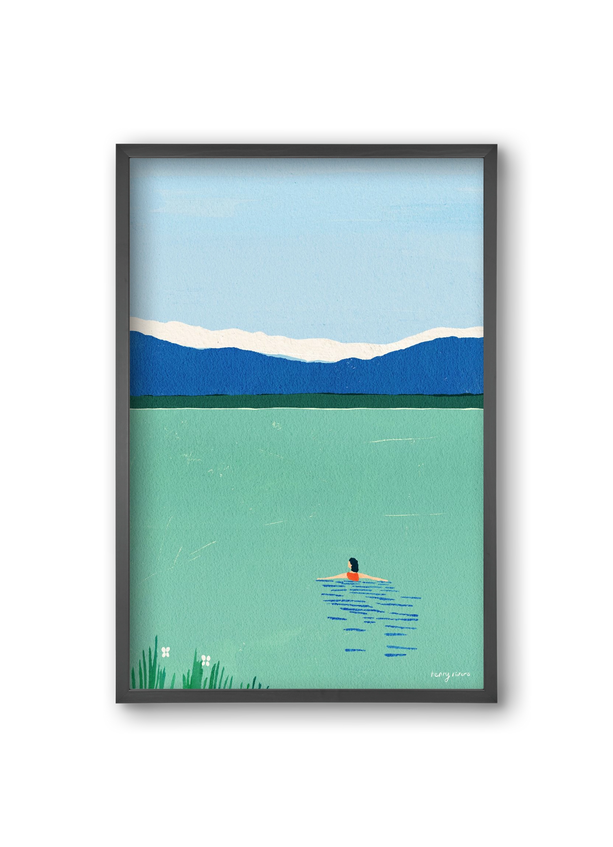 Morning dip, 20x30 cm (20x30 cm), Fekete keret