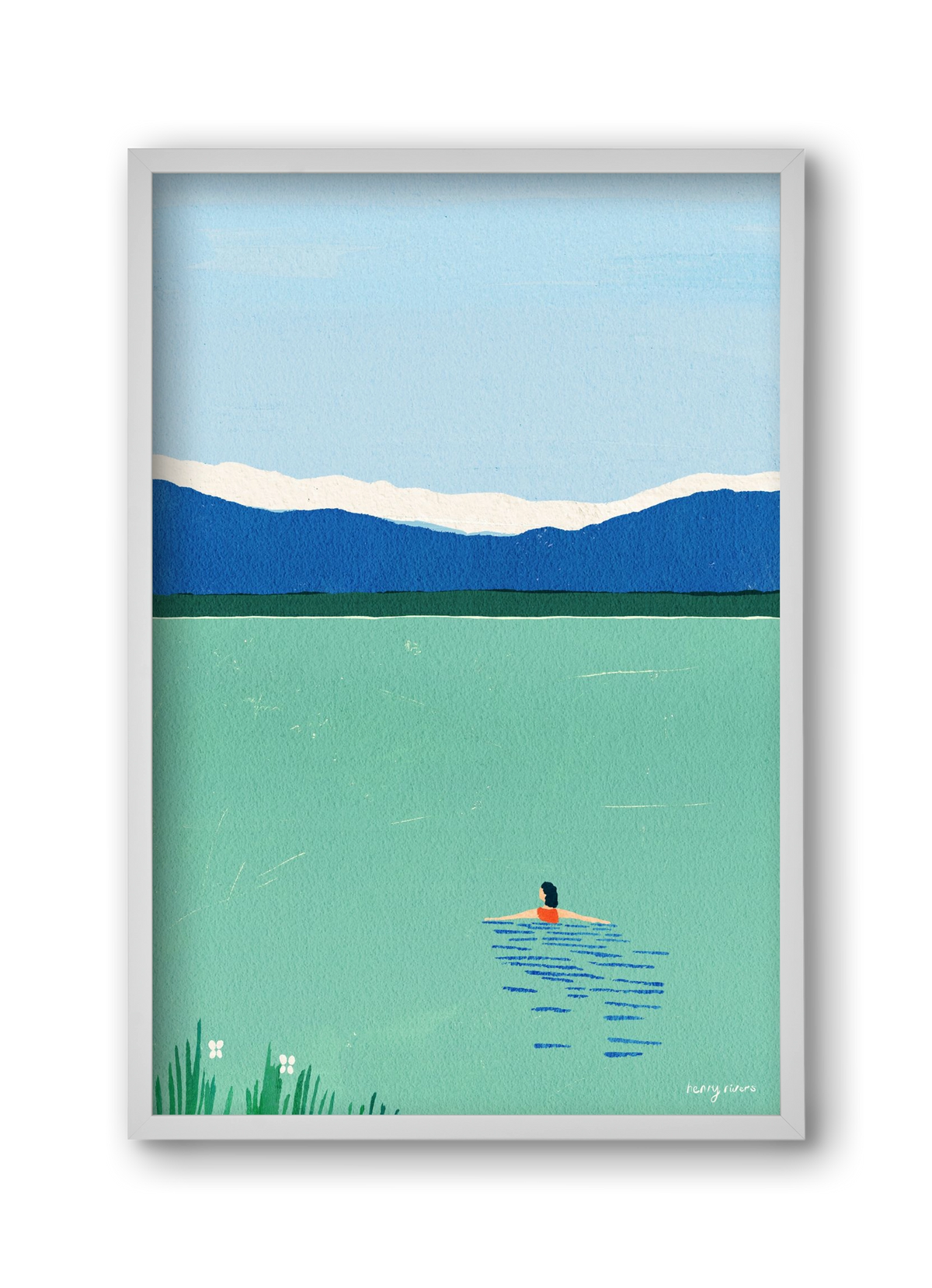 Morning dip, 30x45 cm (30x45 cm), Fehér keret
