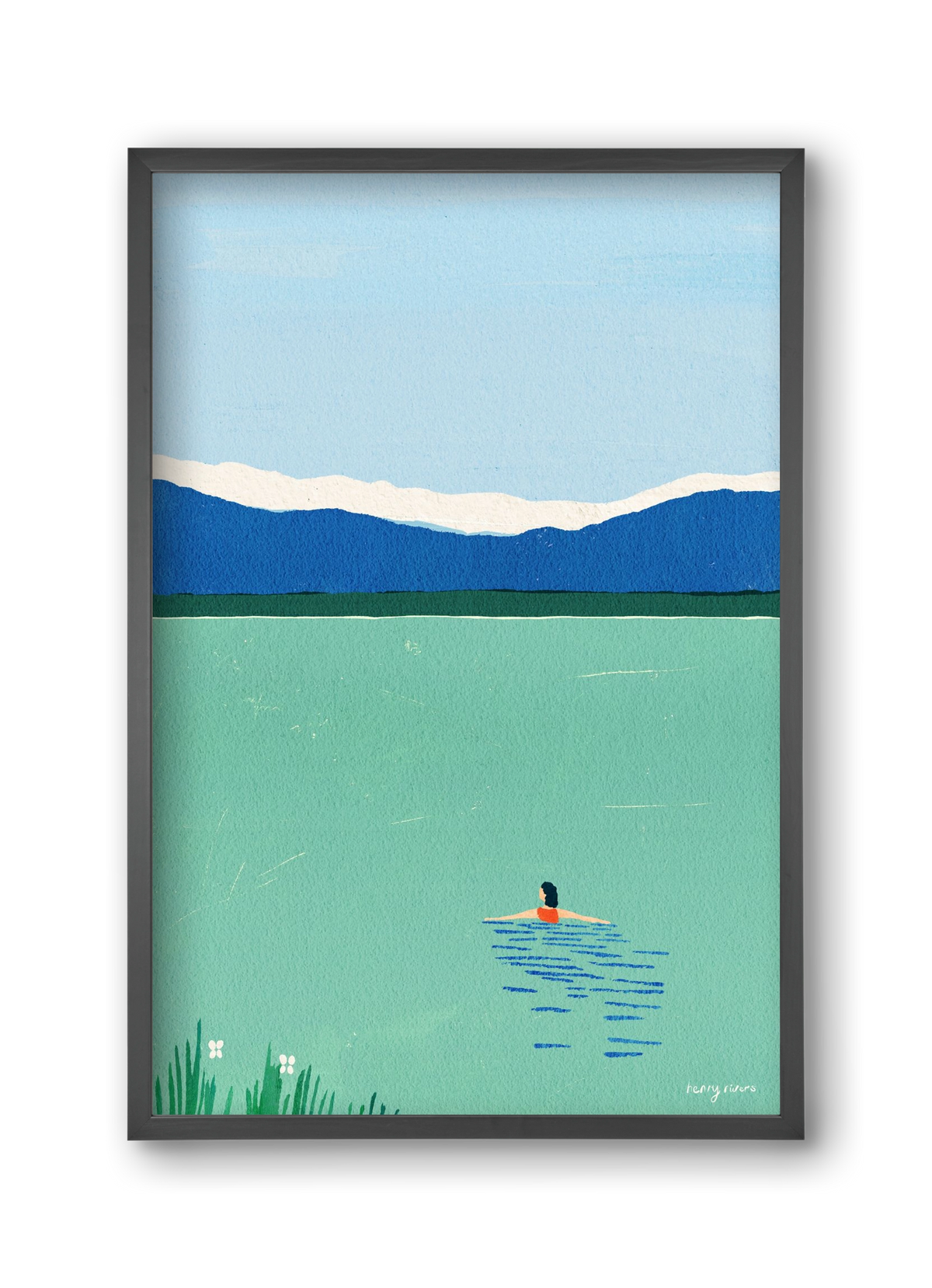 Morning dip, 30x45 cm (30x45 cm), Fekete keret