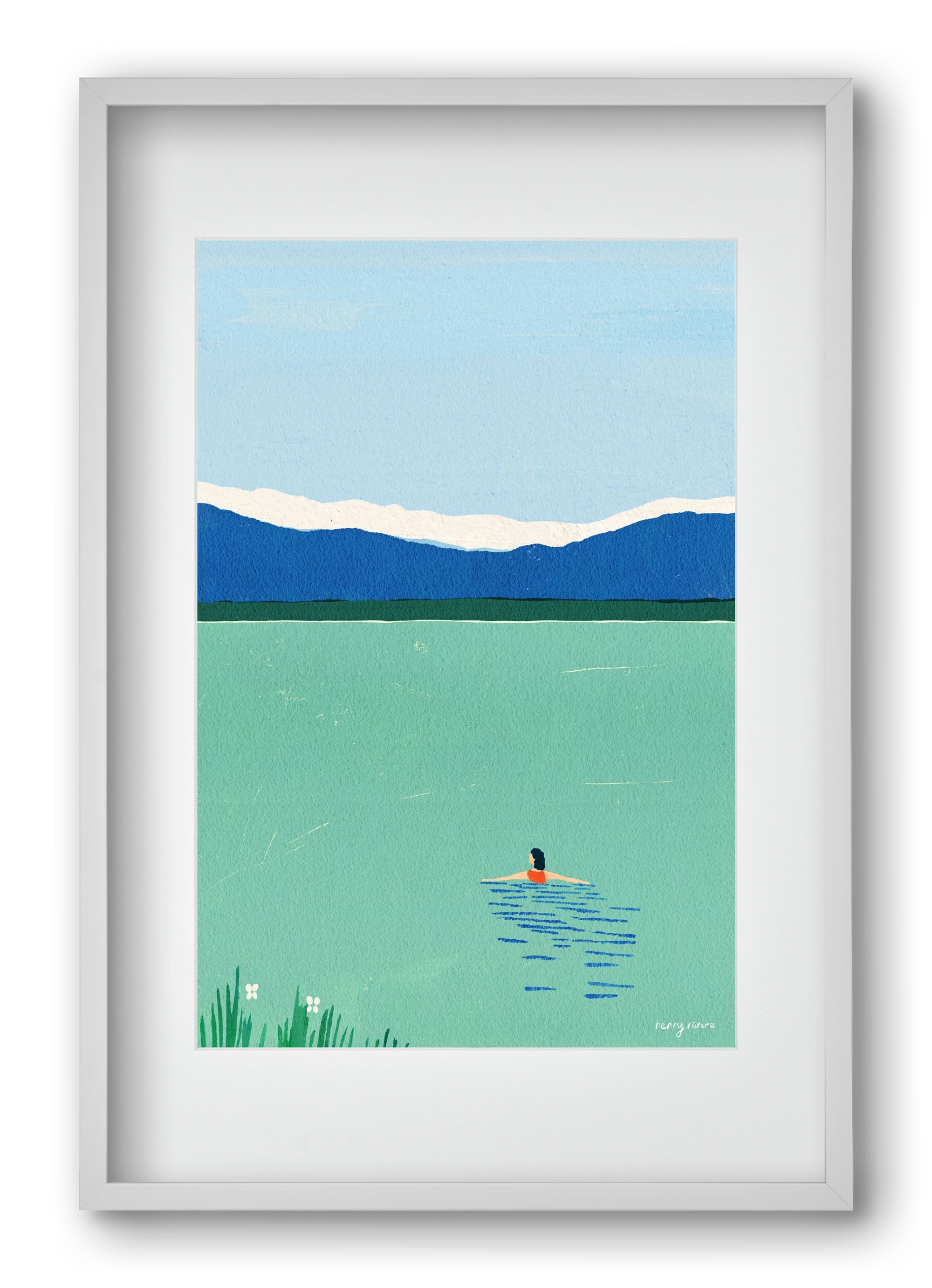 Morning dip, 40x60 cm (30x45 cm), Fehér keret, paszpartuval