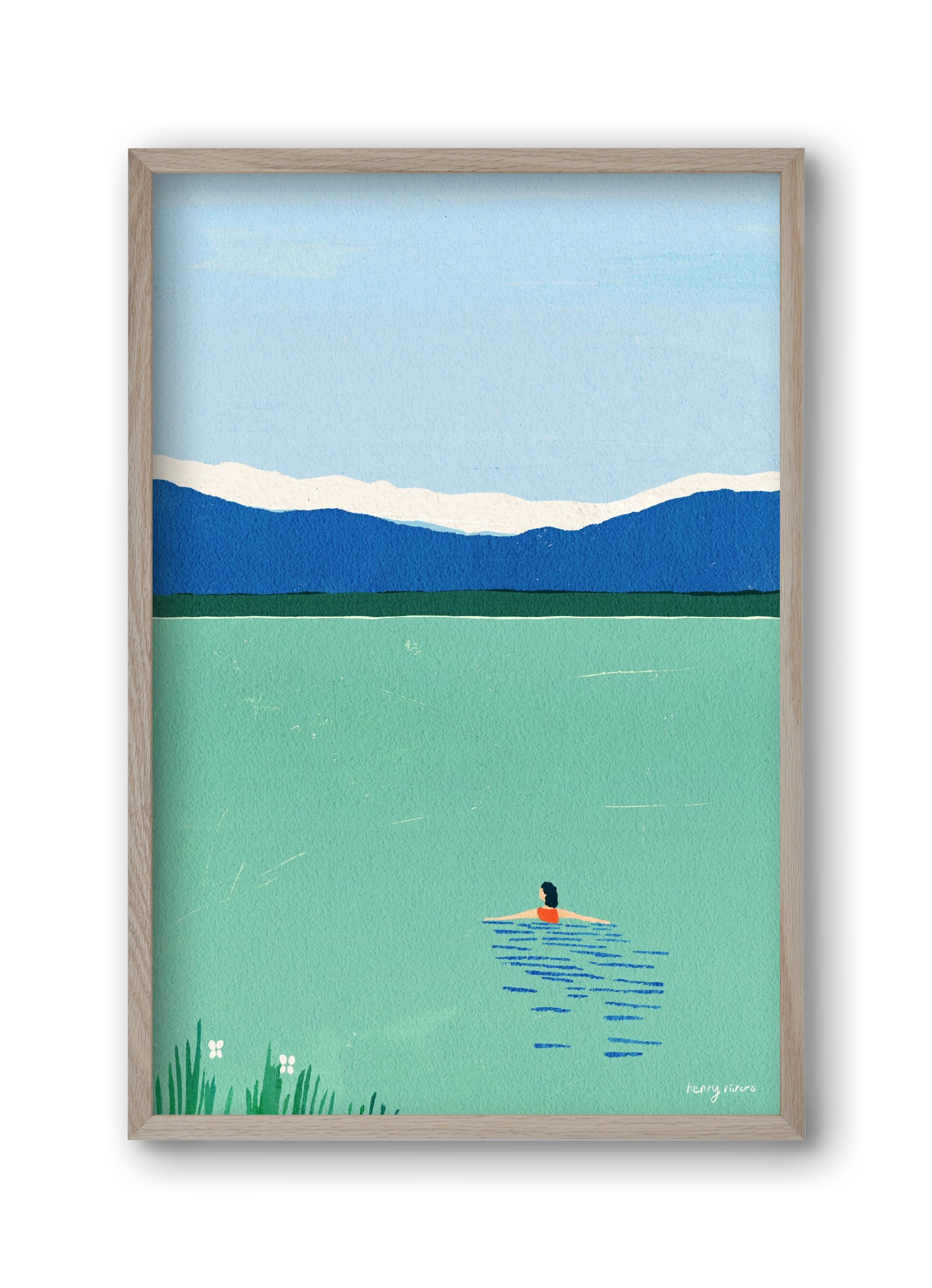 Morning dip, 30x45 cm (30x45 cm), Tölgy keret