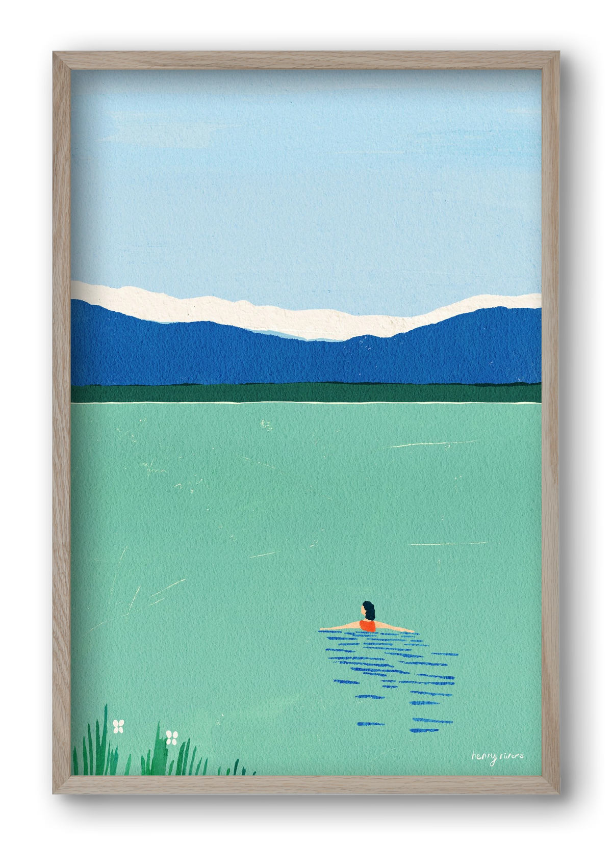 Morning dip, 40x60 cm (40x60 cm), Tölgy keret