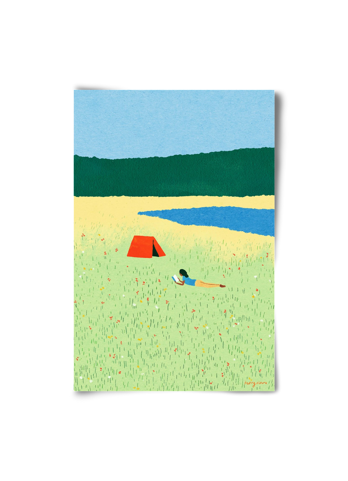 Reading in the meadow, 20x30 cm, Keret nélkül