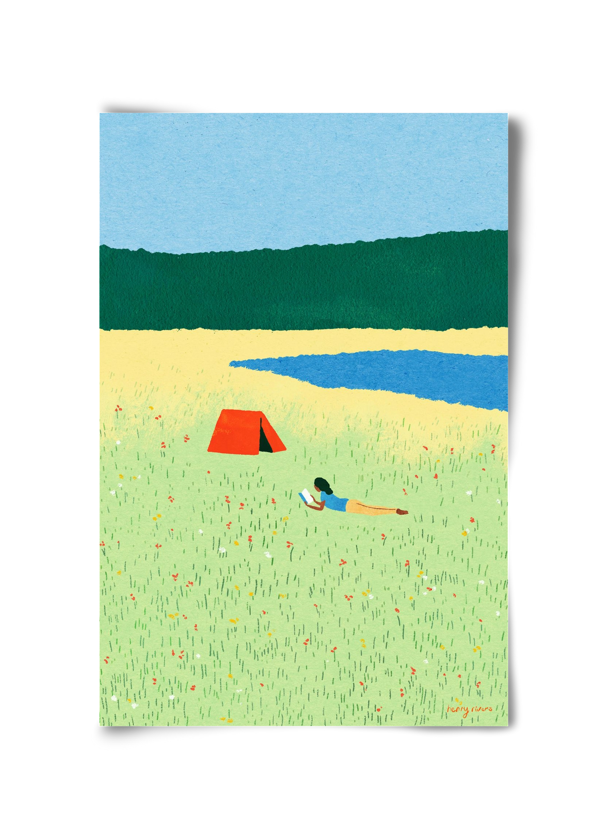 Reading in the meadow, 30x45 cm, Keret nélkül
