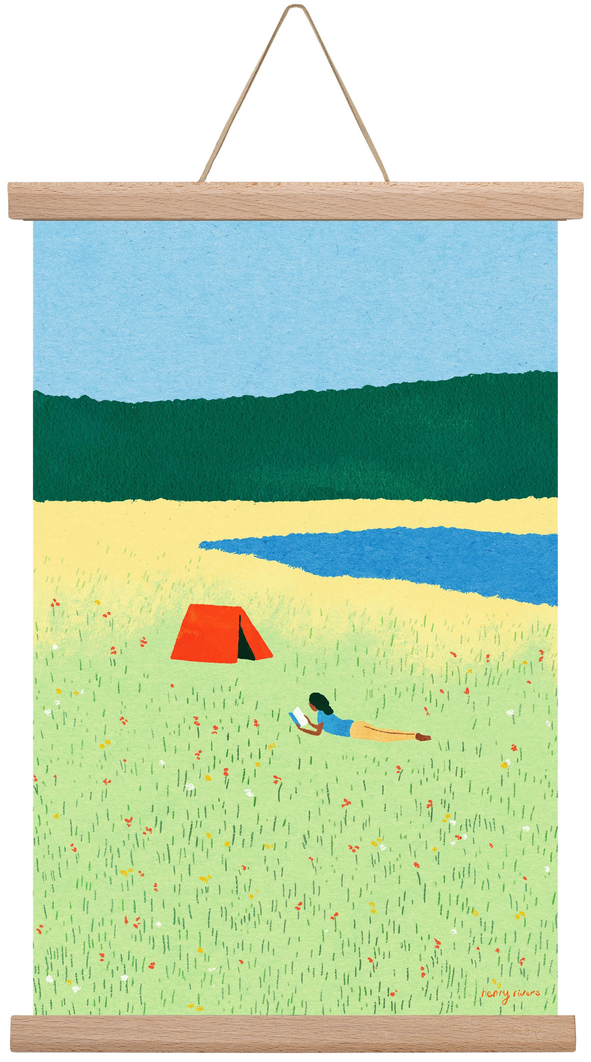 Reading in the meadow, 30x45 cm (30x45 cm), Tölgy akasztó