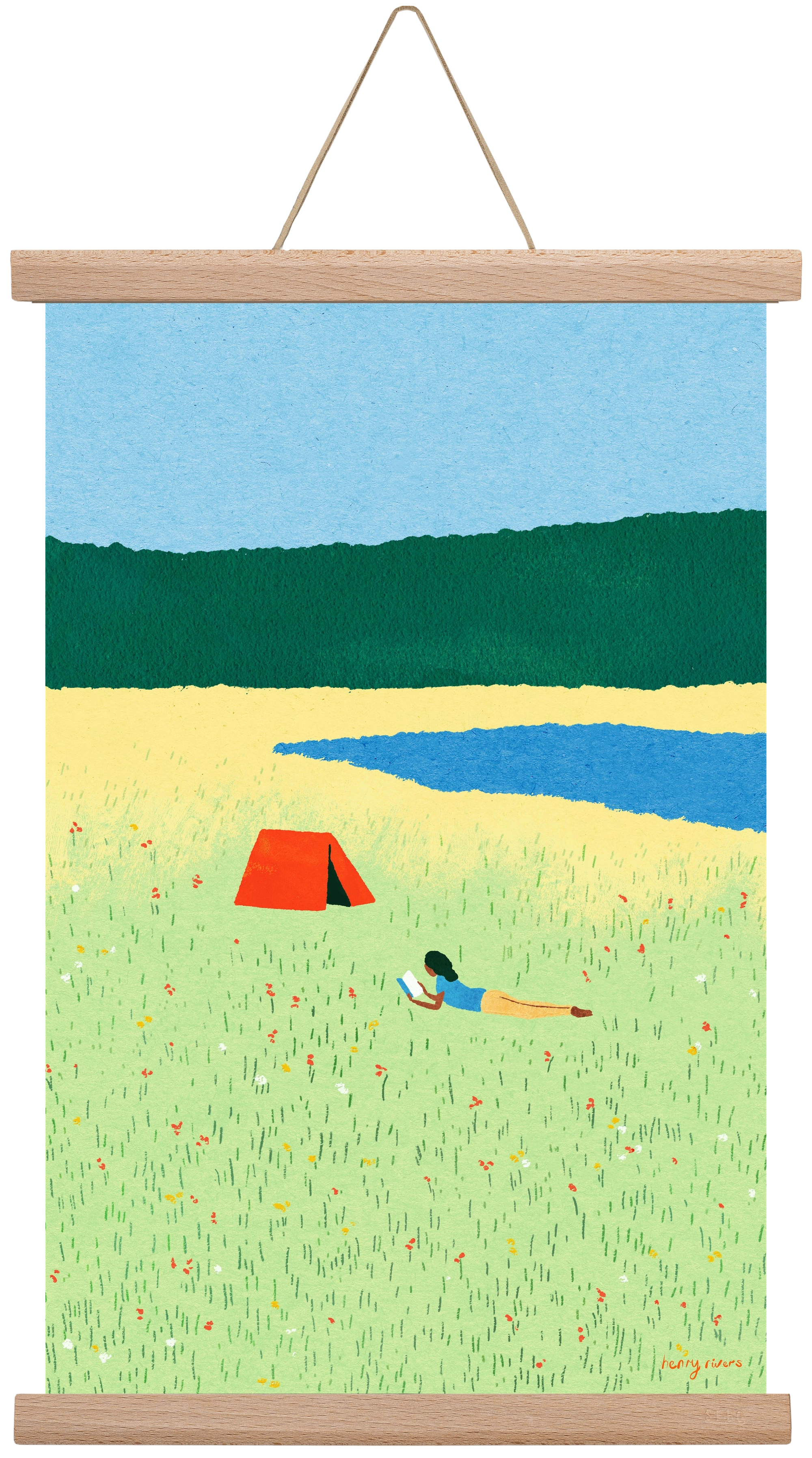 Reading in the meadow, 30x45 cm (30x45 cm), Tölgy akasztó