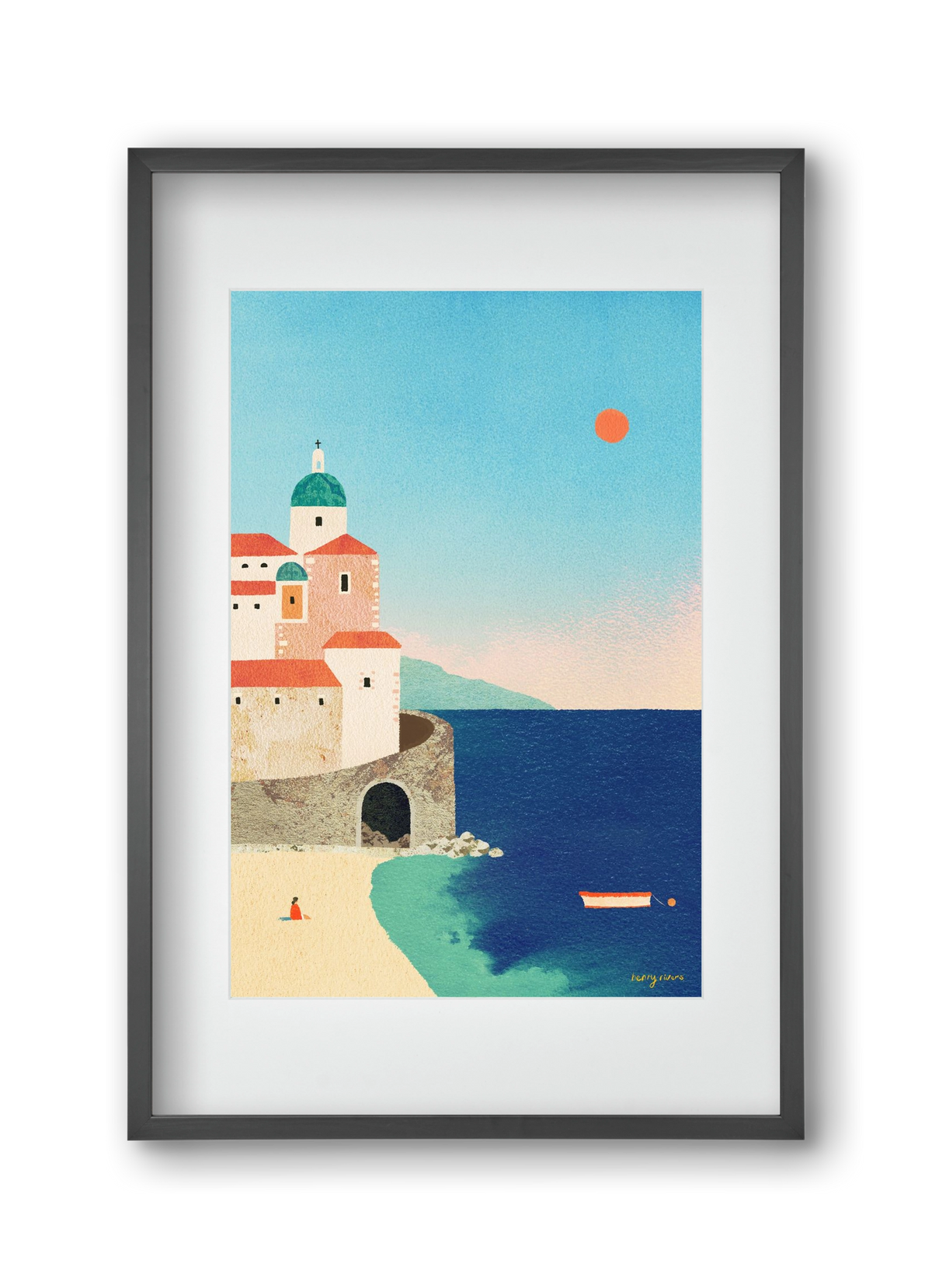 Summer in Italy, 30x45 cm (20x30 cm), Fekete keret, paszpartuval