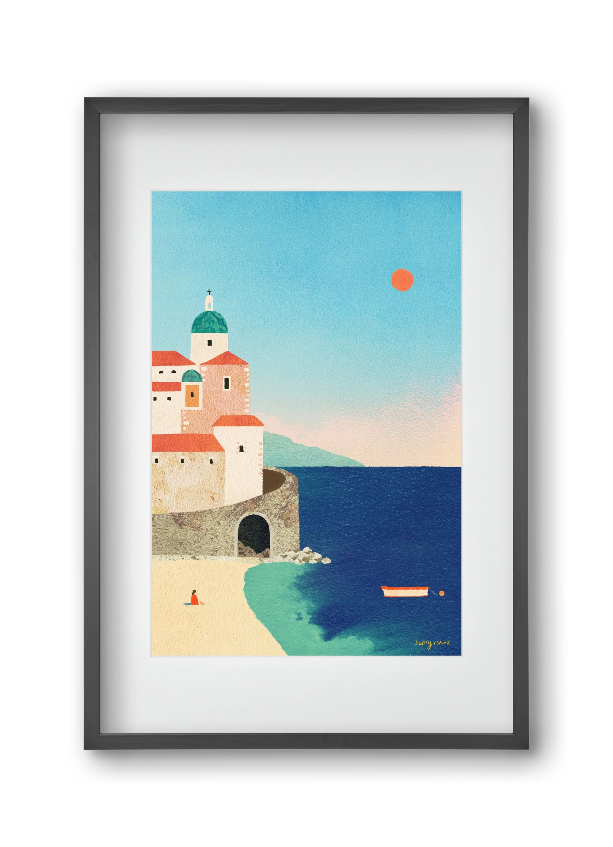 Summer in Italy, 30x45 cm (20x30 cm), Fekete keret, paszpartuval