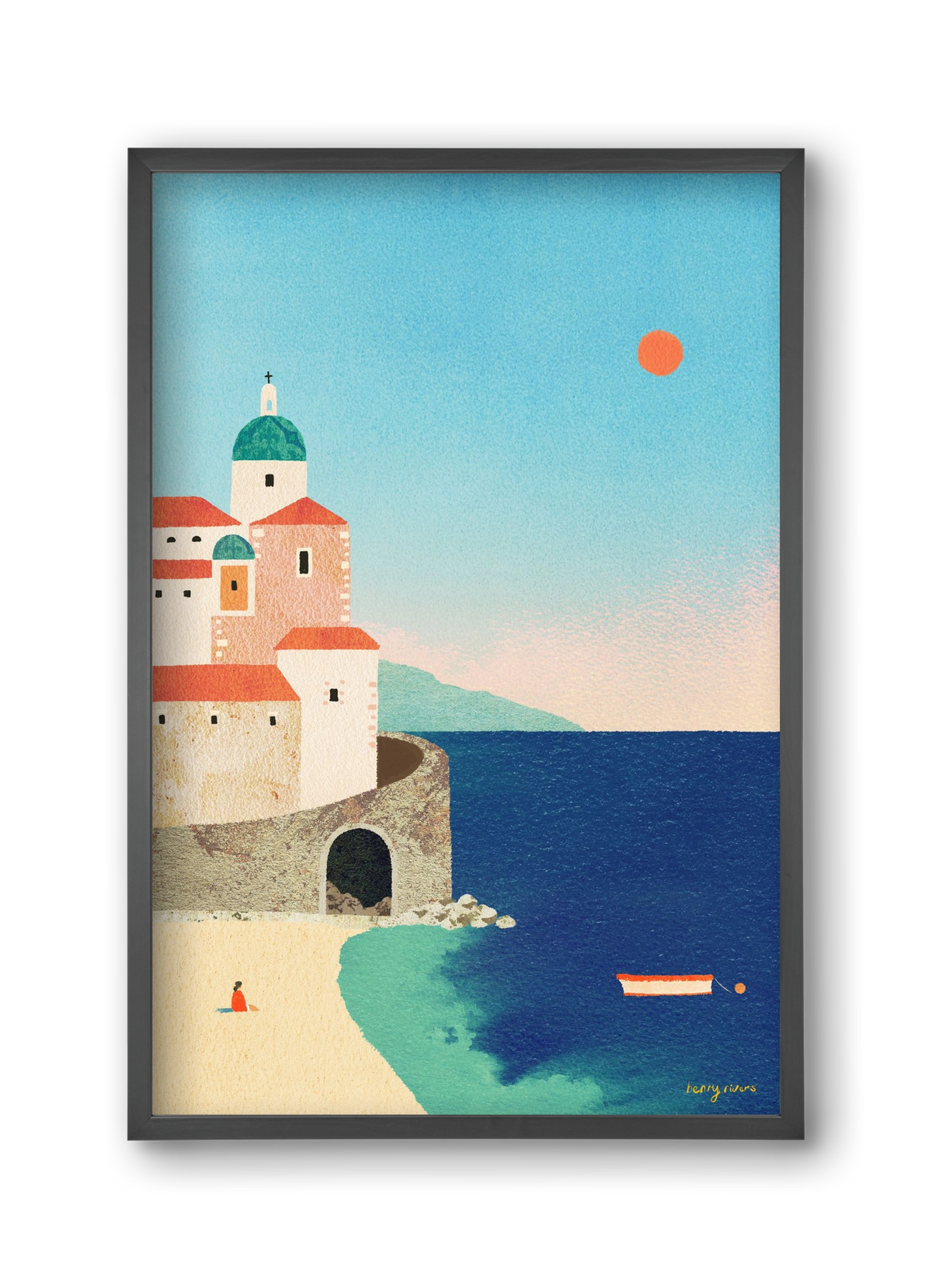 Summer in Italy, 30x45 cm (30x45 cm), Fekete keret