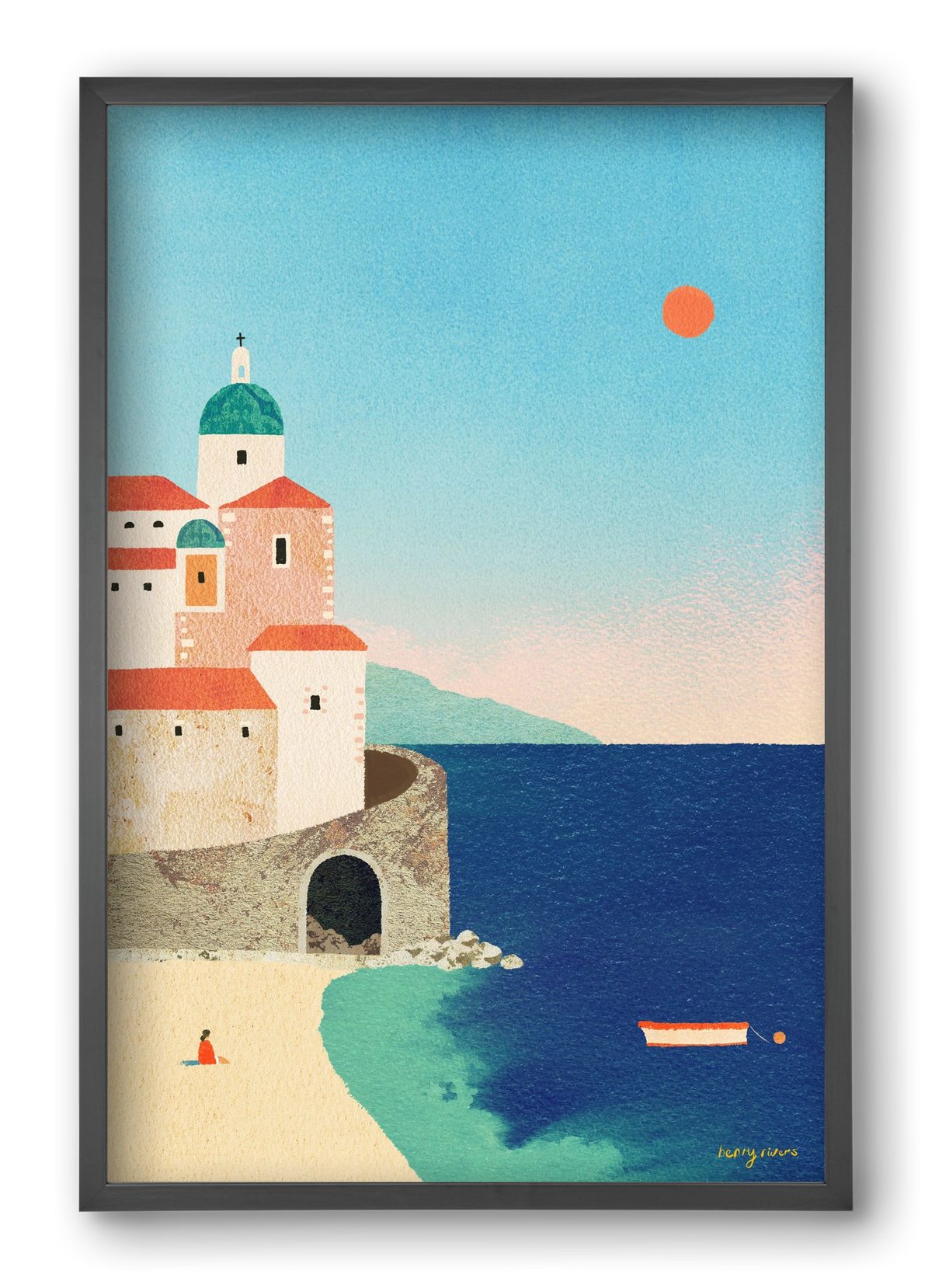 Summer in Italy, 40x60 cm (40x60 cm), Fekete keret