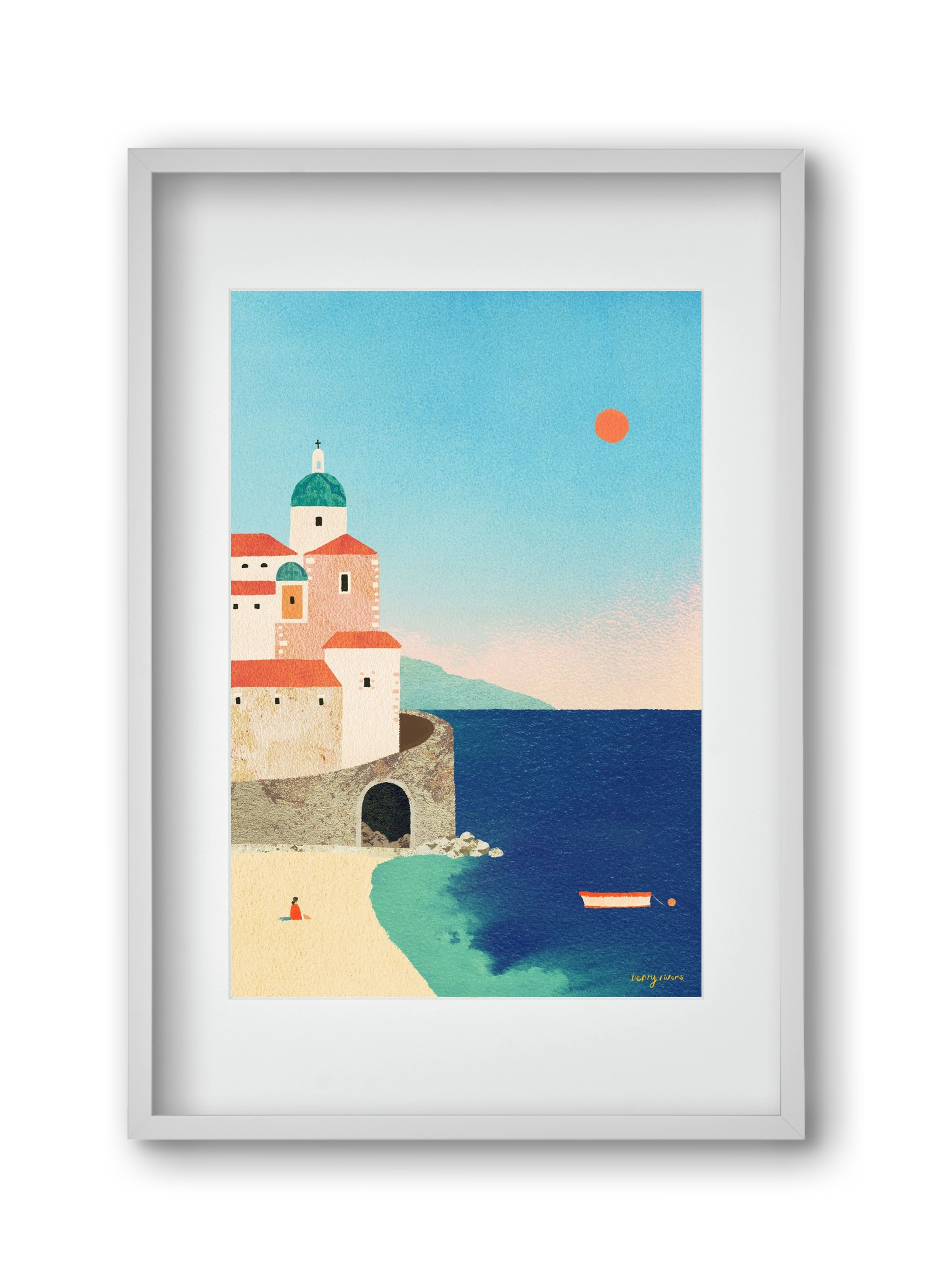 Summer in Italy, 30x45 cm (20x30 cm), Fehér keret, paszpartuval