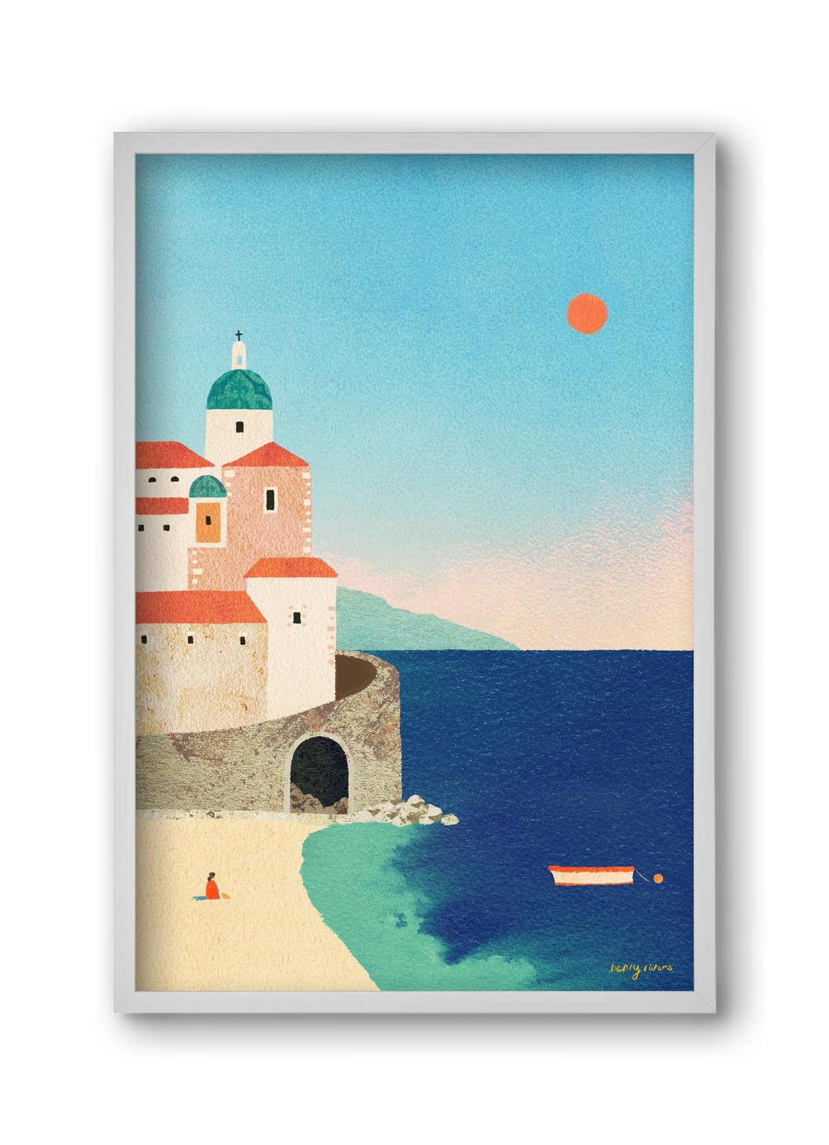 Summer in Italy, 30x45 cm (30x45 cm), Fehér keret