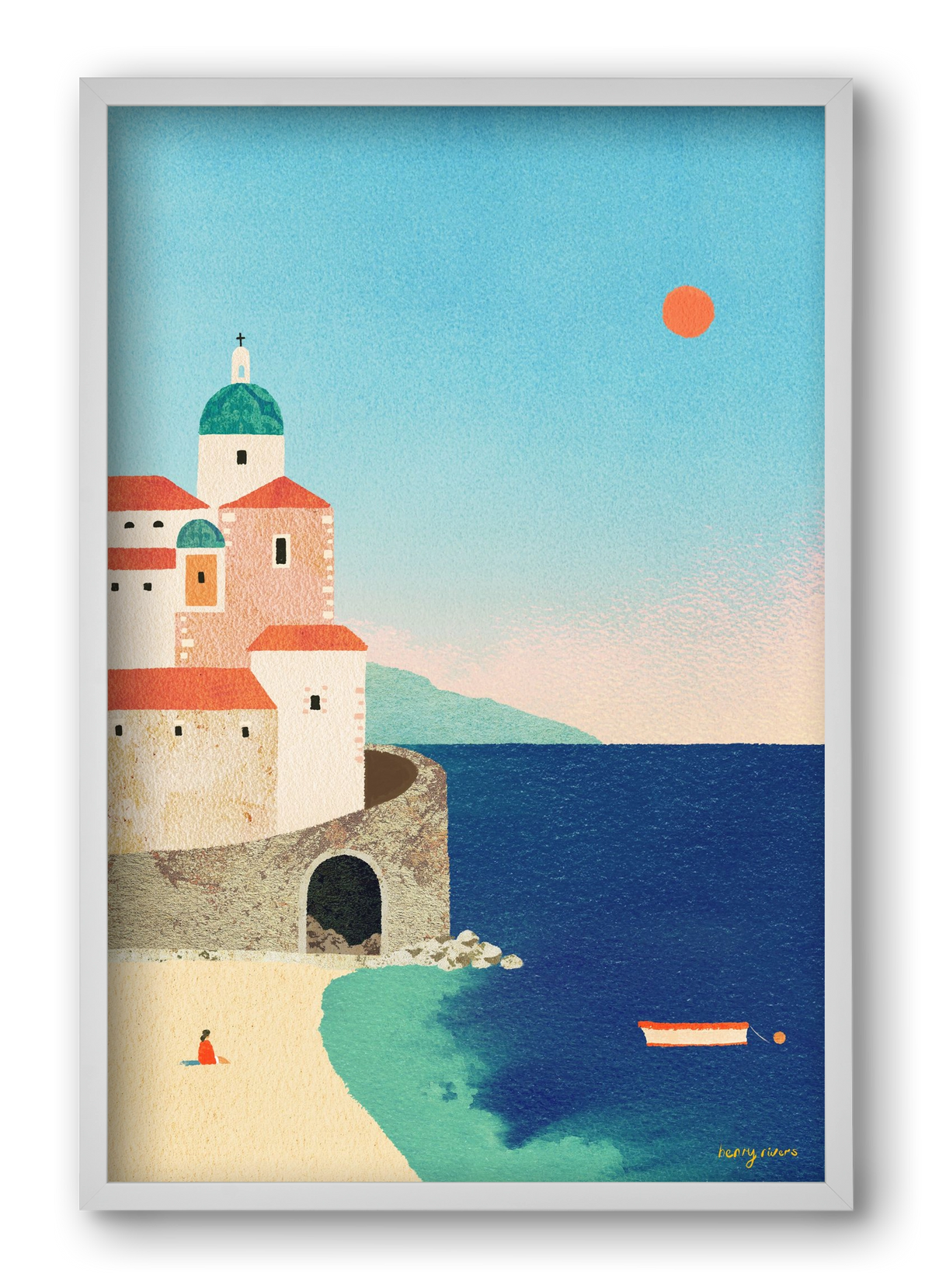 Summer in Italy, 40x60 cm (40x60 cm), Fehér keret