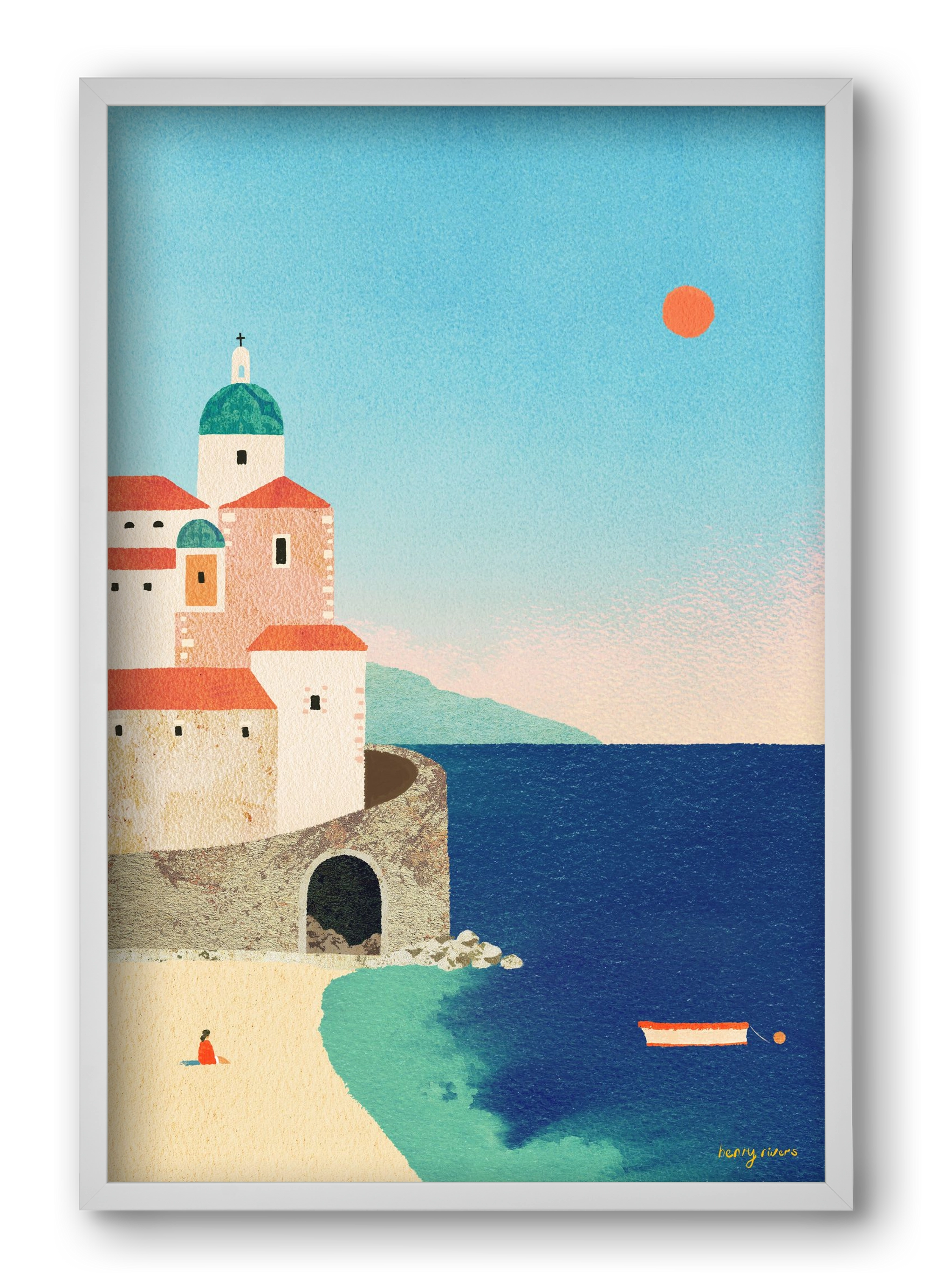 Summer in Italy, 40x60 cm (40x60 cm), Fehér keret