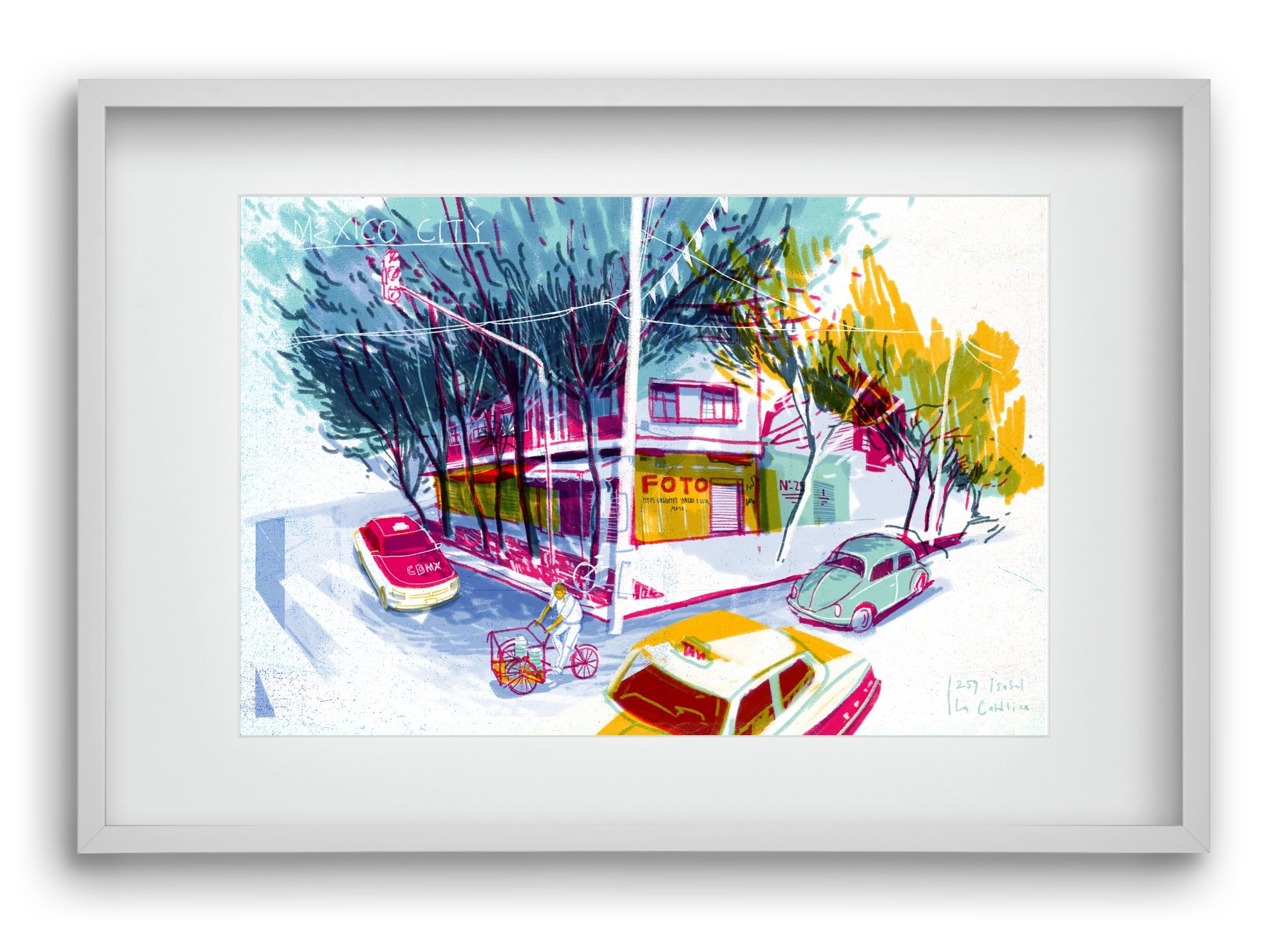 Mexico City, 60x40 cm (45x30 cm), Fehér keret, paszpartuval