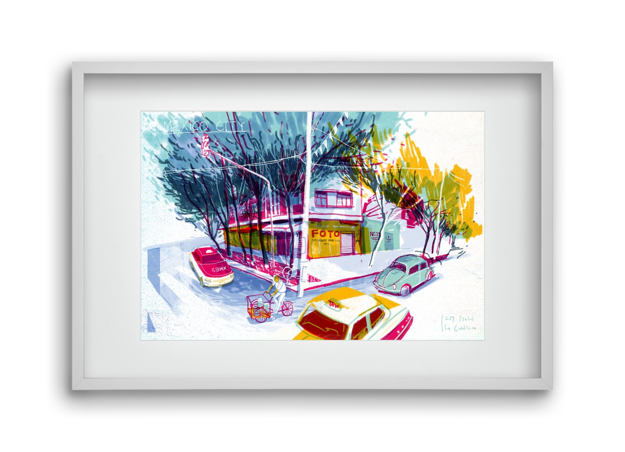 Mexico City, 45x30 cm (30x20 cm), Fehér keret, paszpartuval