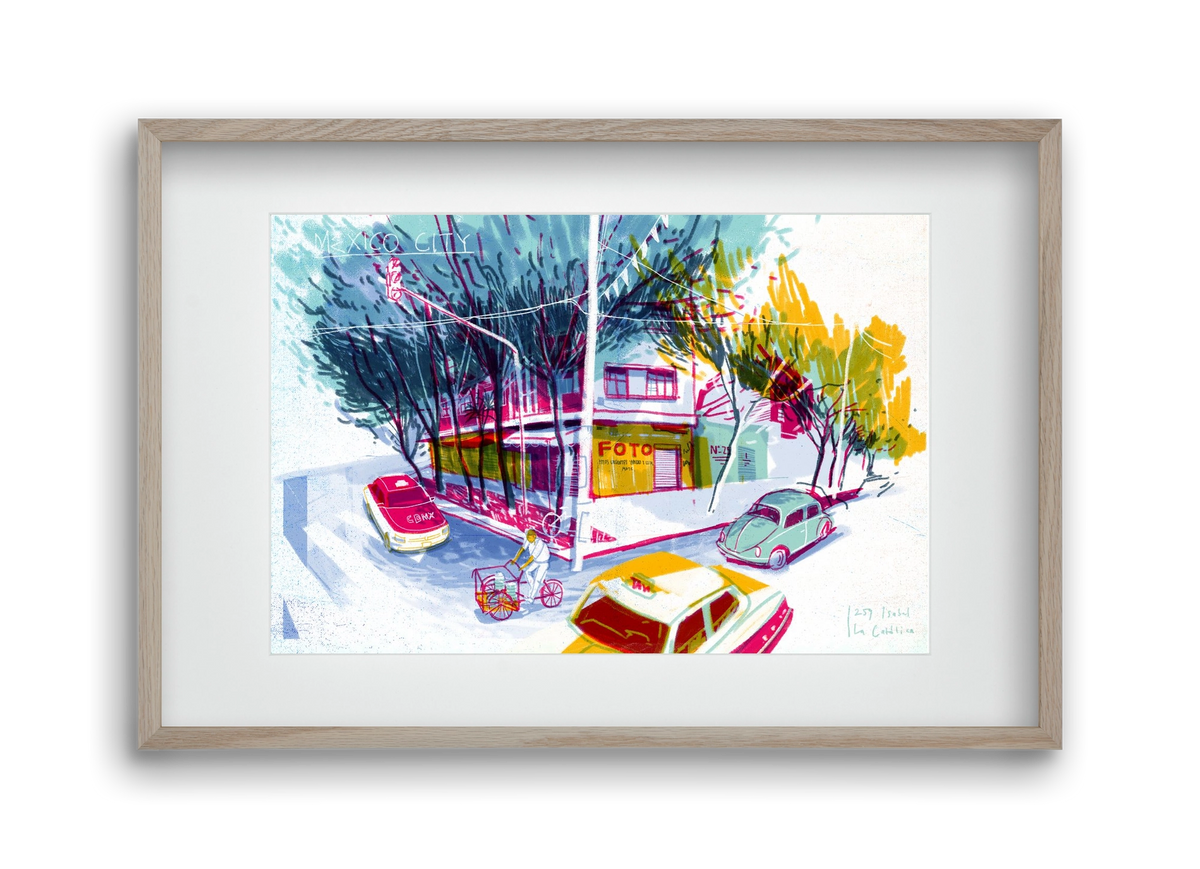 Mexico City, 45x30 cm (30x20 cm), Tölgy keret, paszpartuval