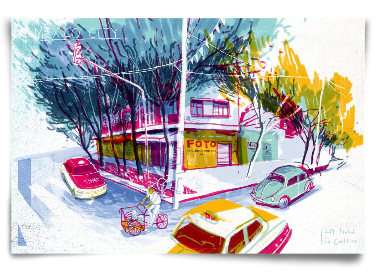 Mexico City, 90x60 cm, Keret nélkül