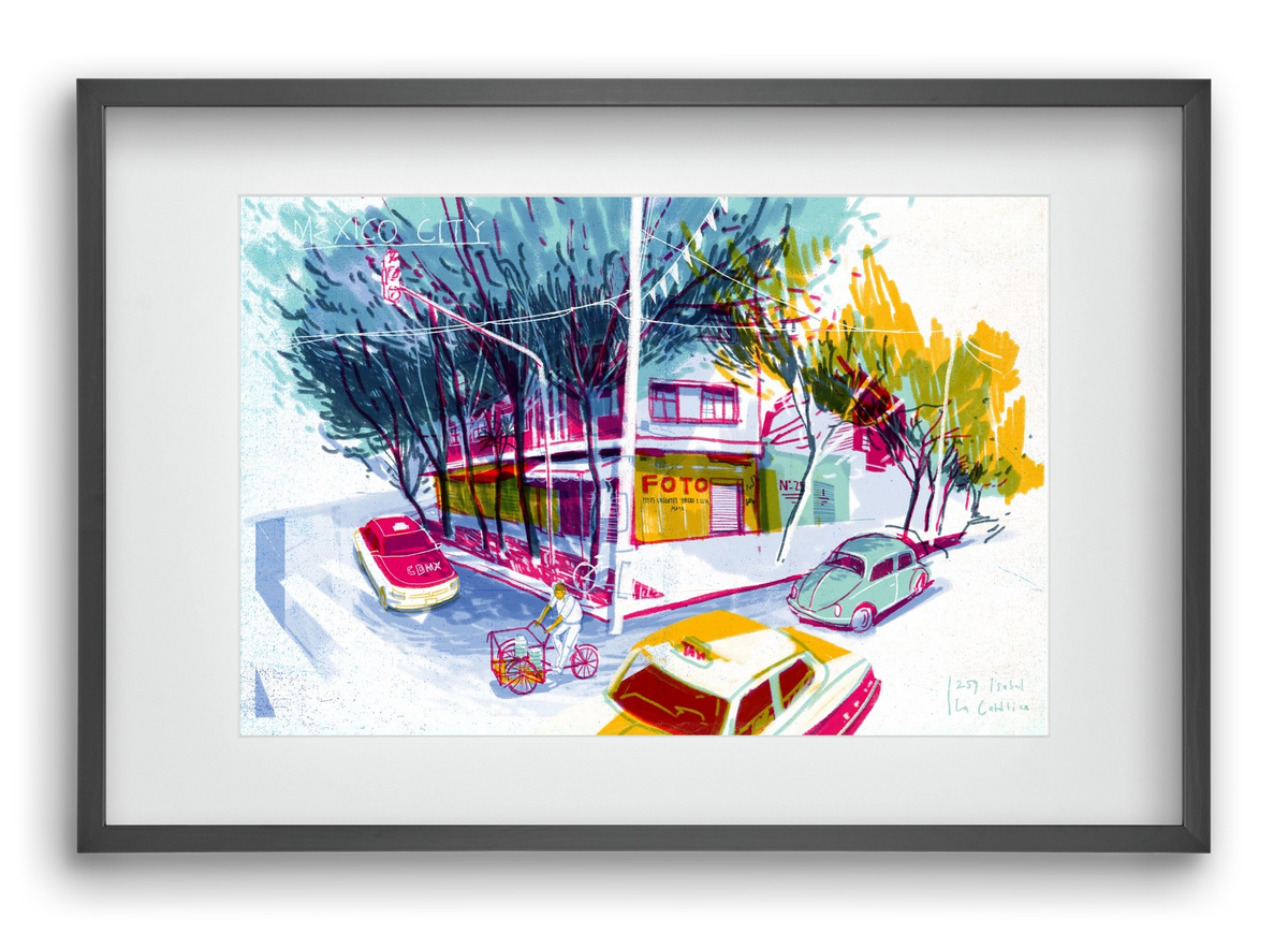 Mexico City, 60x40 cm (45x30 cm), Fekete keret, paszpartuval