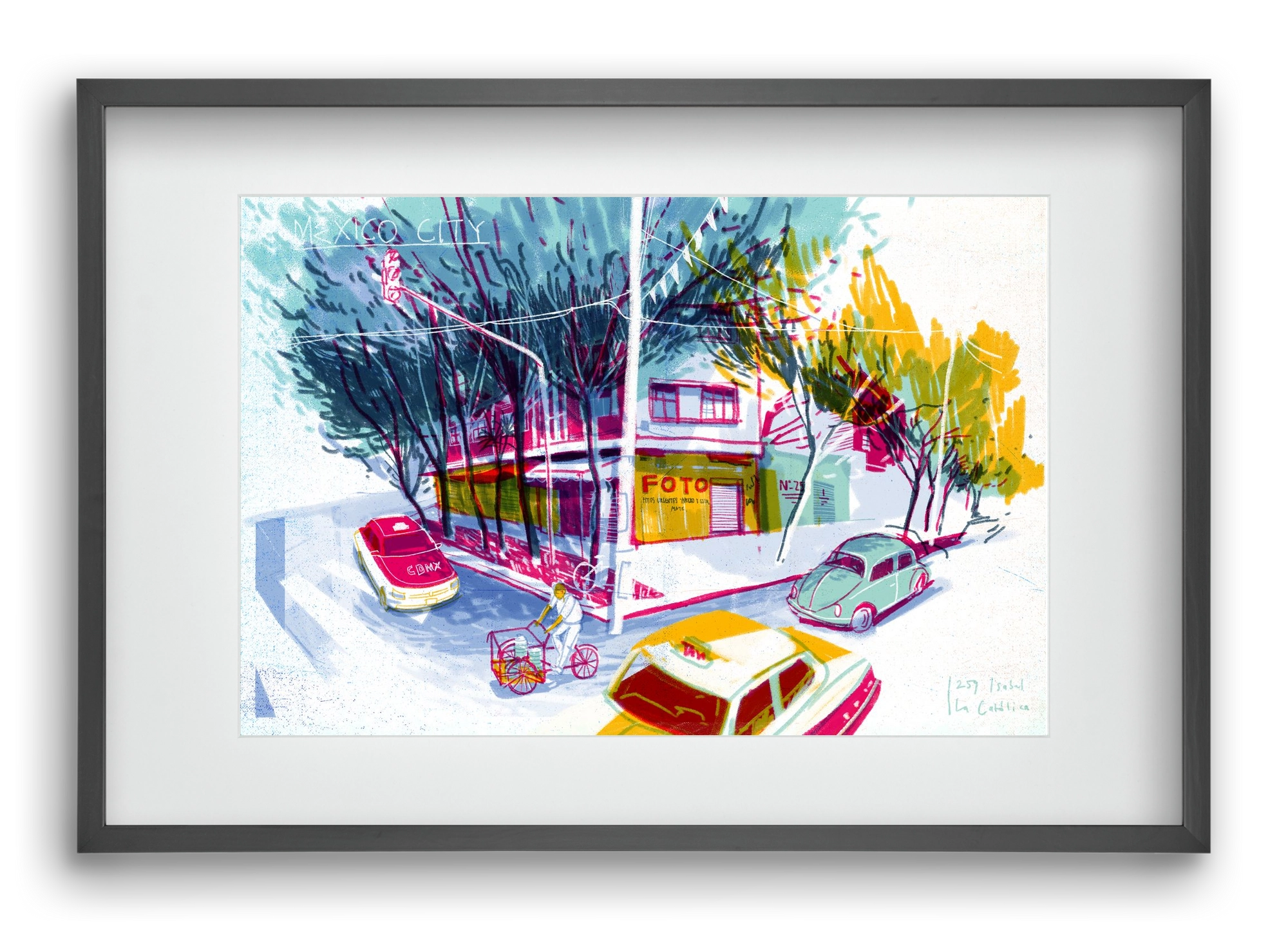 Mexico City, 60x40 cm (45x30 cm), Fekete keret, paszpartuval