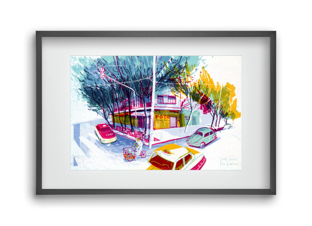 Mexico City, 45x30 cm (30x20 cm), Fekete keret, paszpartuval