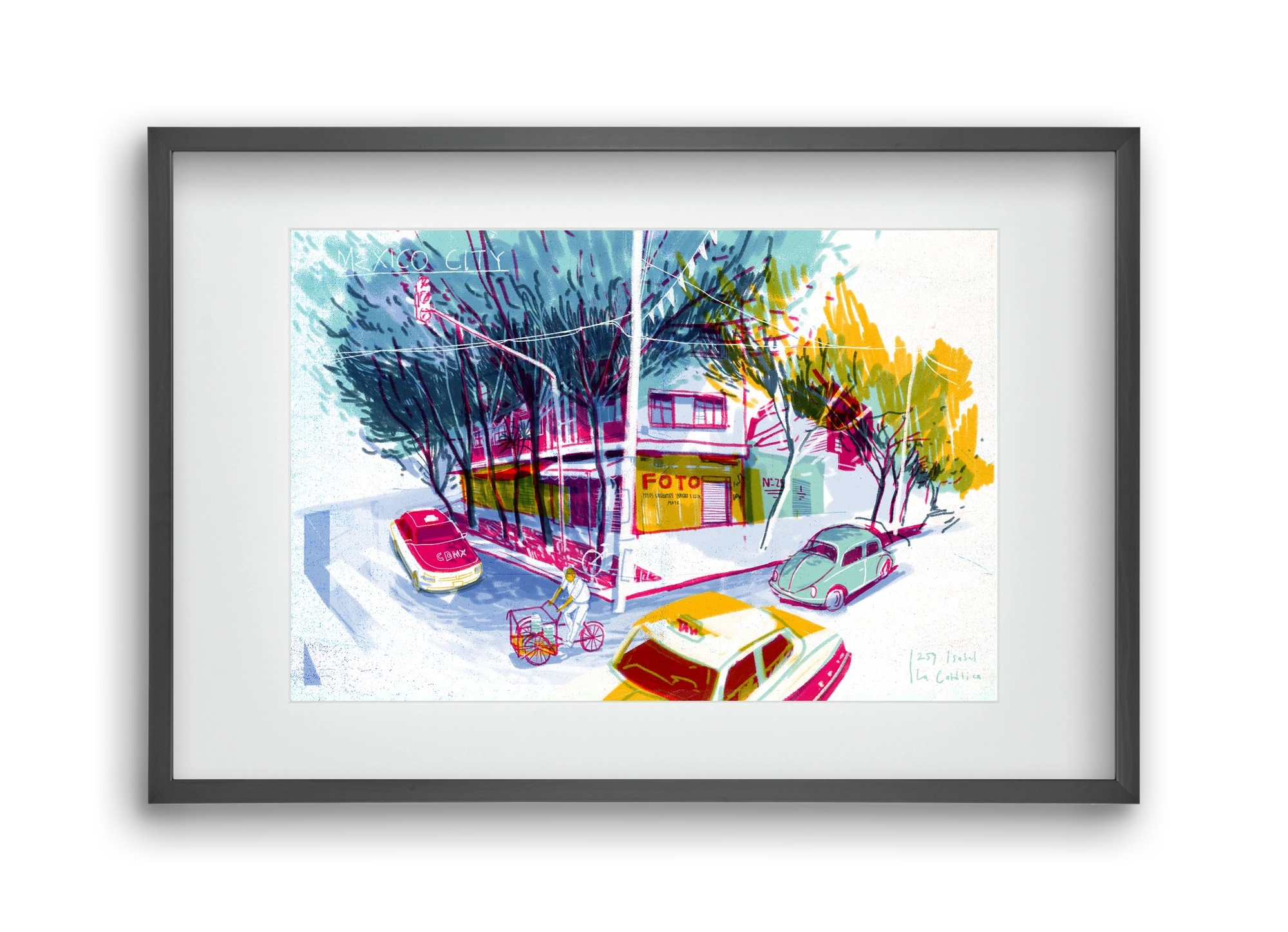 Mexico City, 45x30 cm (30x20 cm), Fekete keret, paszpartuval