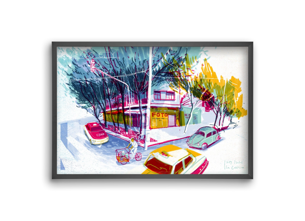 Mexico City, 30x20 cm (30x20 cm), Fekete keret