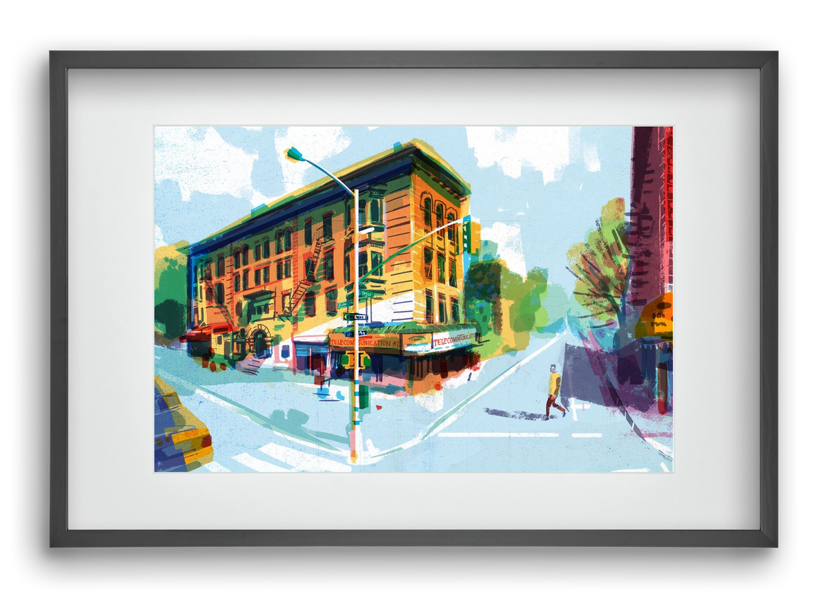 Street in New York 1, 60x40 cm (45x30 cm), Fekete keret, paszpartuval