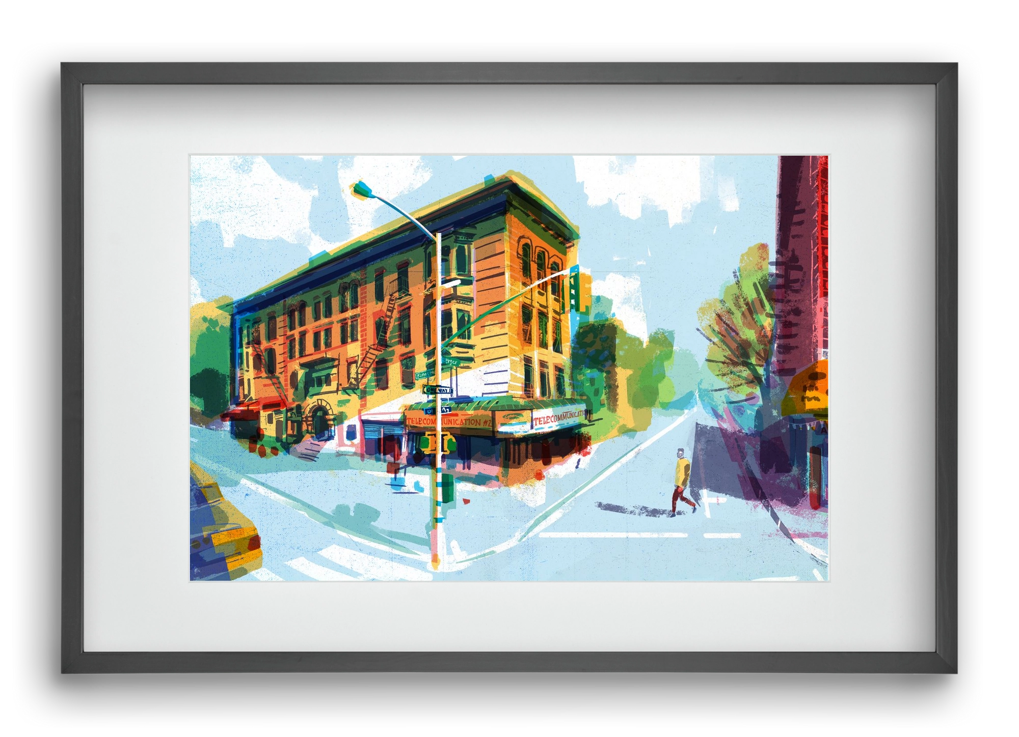 Street in New York 1, 60x40 cm (45x30 cm), Fekete keret, paszpartuval