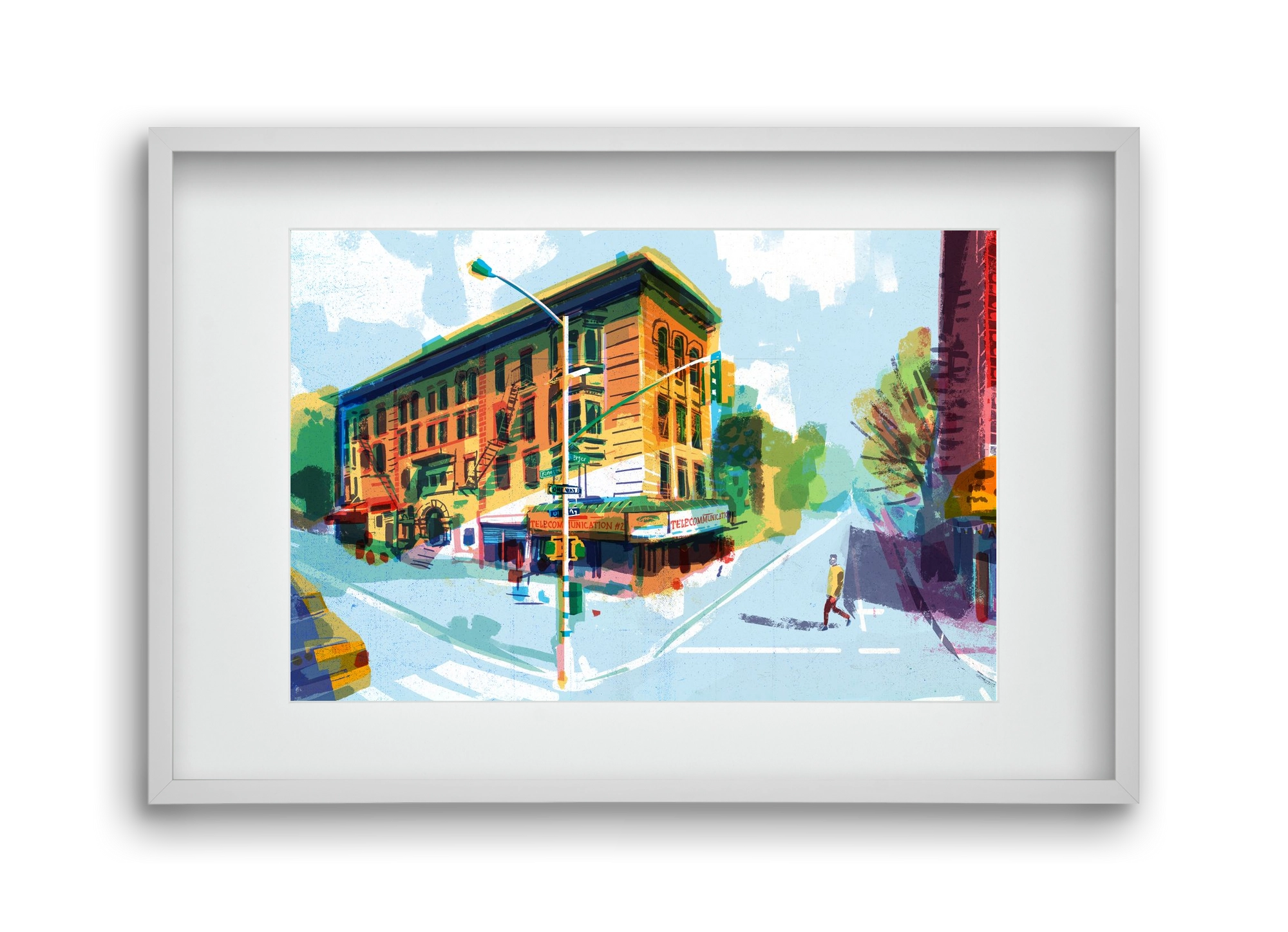 Street in New York 1, 45x30 cm (30x20 cm), Fehér keret, paszpartuval