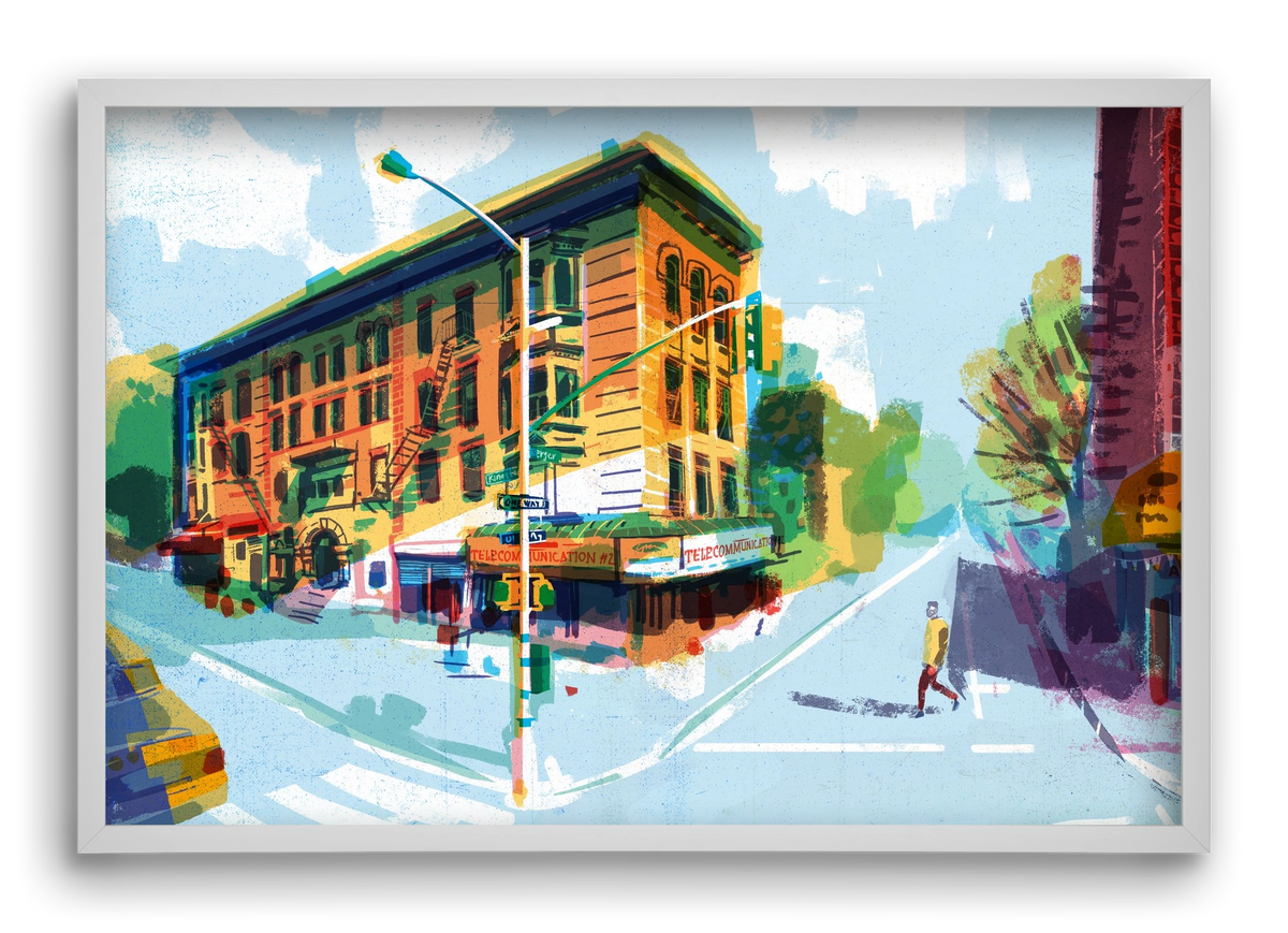 Street in New York 1, 60x40 cm (60x40 cm), Fehér keret