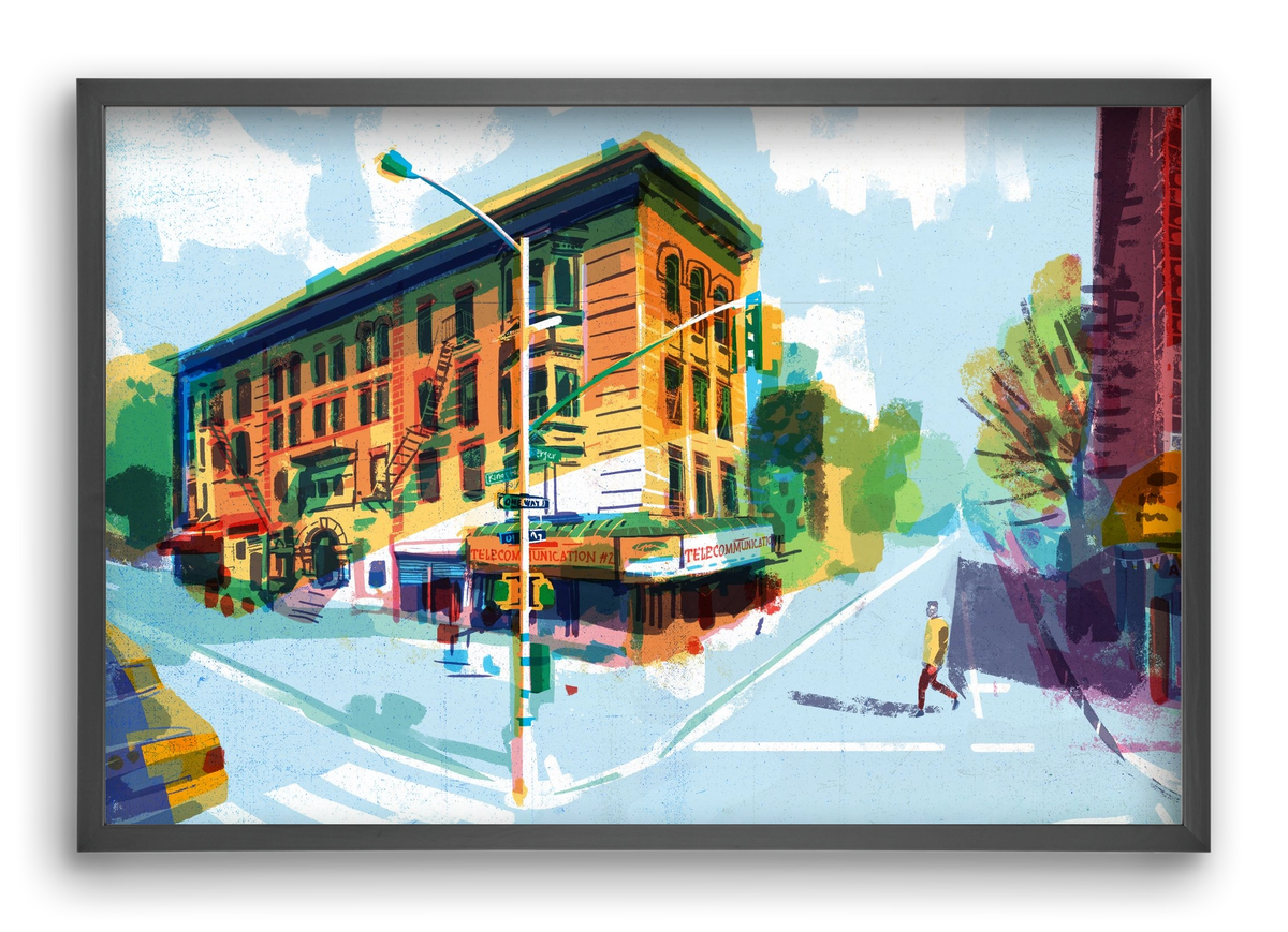 Street in New York 1, 60x40 cm (60x40 cm), Fekete keret