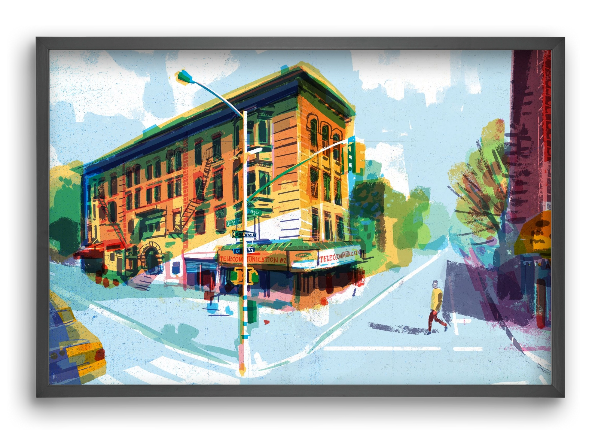 Street in New York 1, 60x40 cm (60x40 cm), Fekete keret