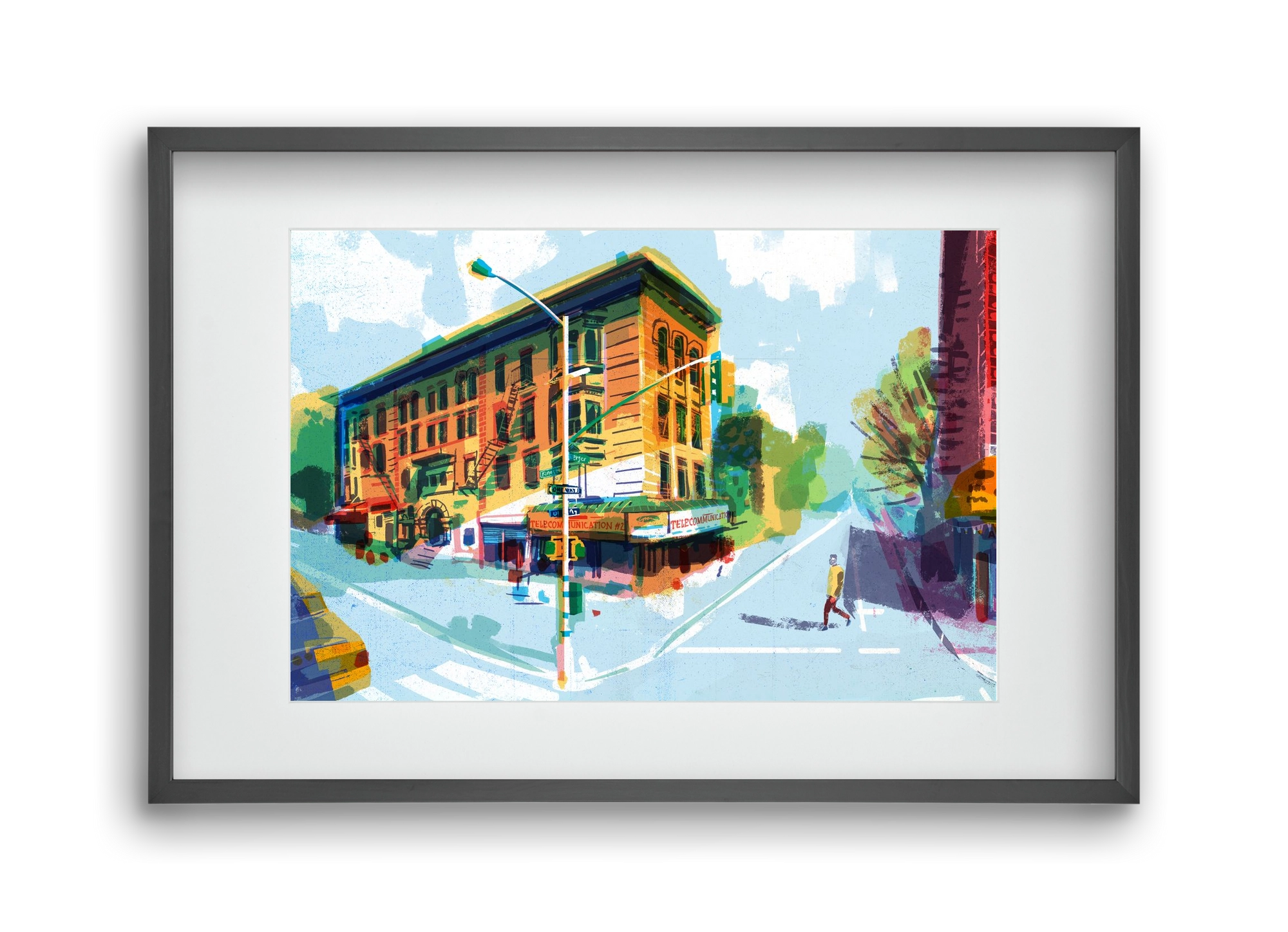 Street in New York 1, 45x30 cm (30x20 cm), Fekete keret, paszpartuval