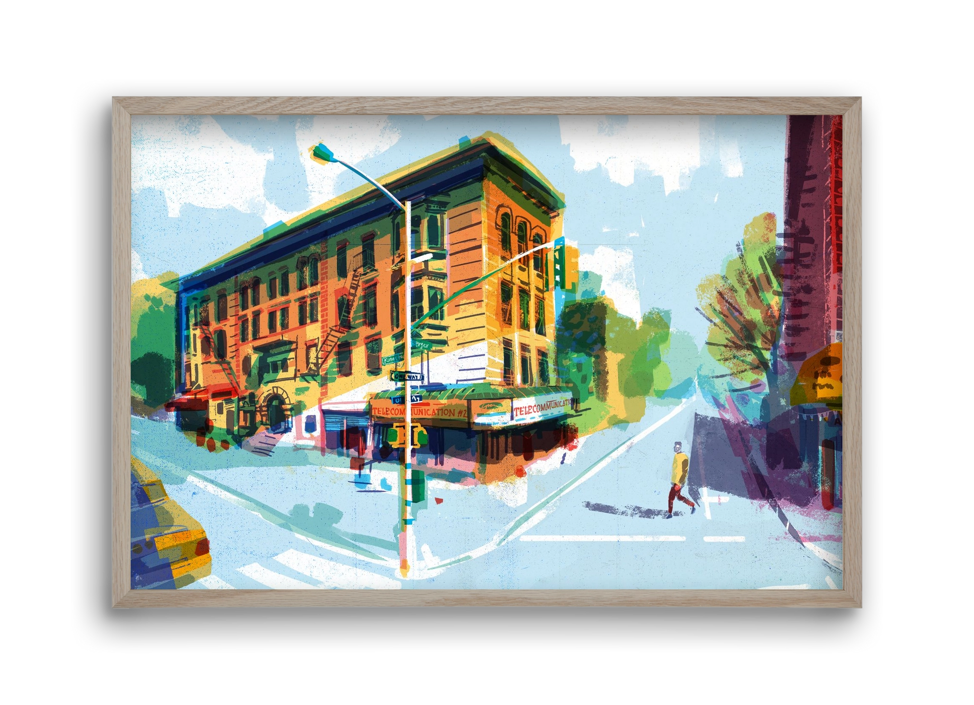 Street in New York 1, 45x30 cm (45x30 cm), Tölgy keret