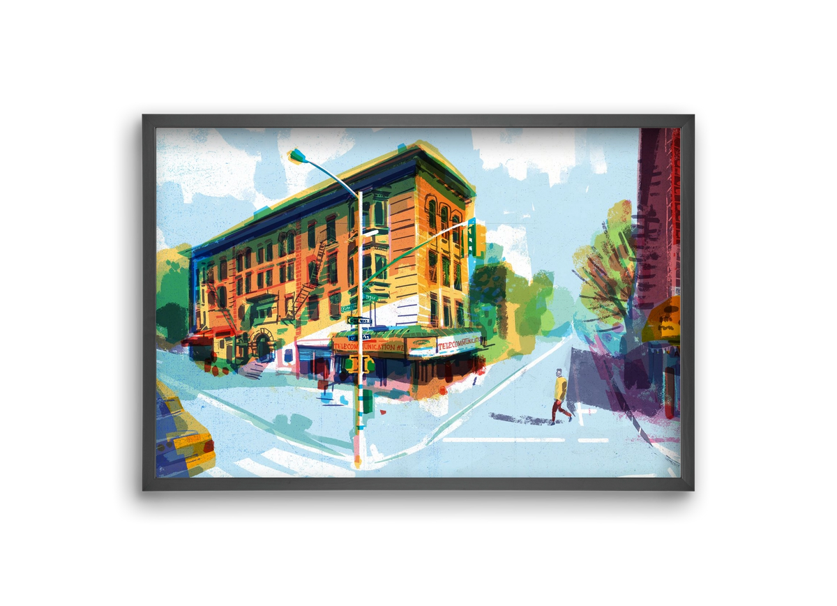 Street in New York 1, 30x20 cm (30x20 cm), Fekete keret