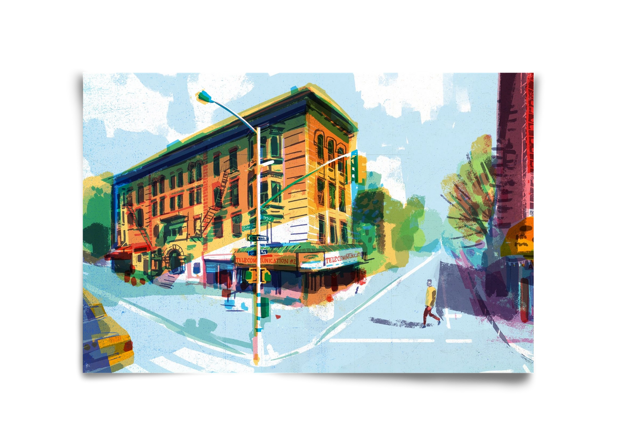 Street in New York 1, 45x30 cm, Keret nélkül