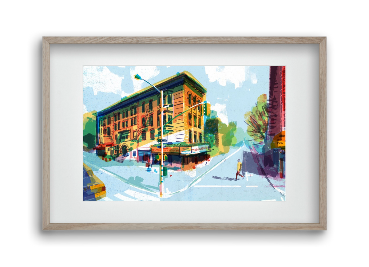 Street in New York 1, 45x30 cm (30x20 cm), Tölgy keret, paszpartuval